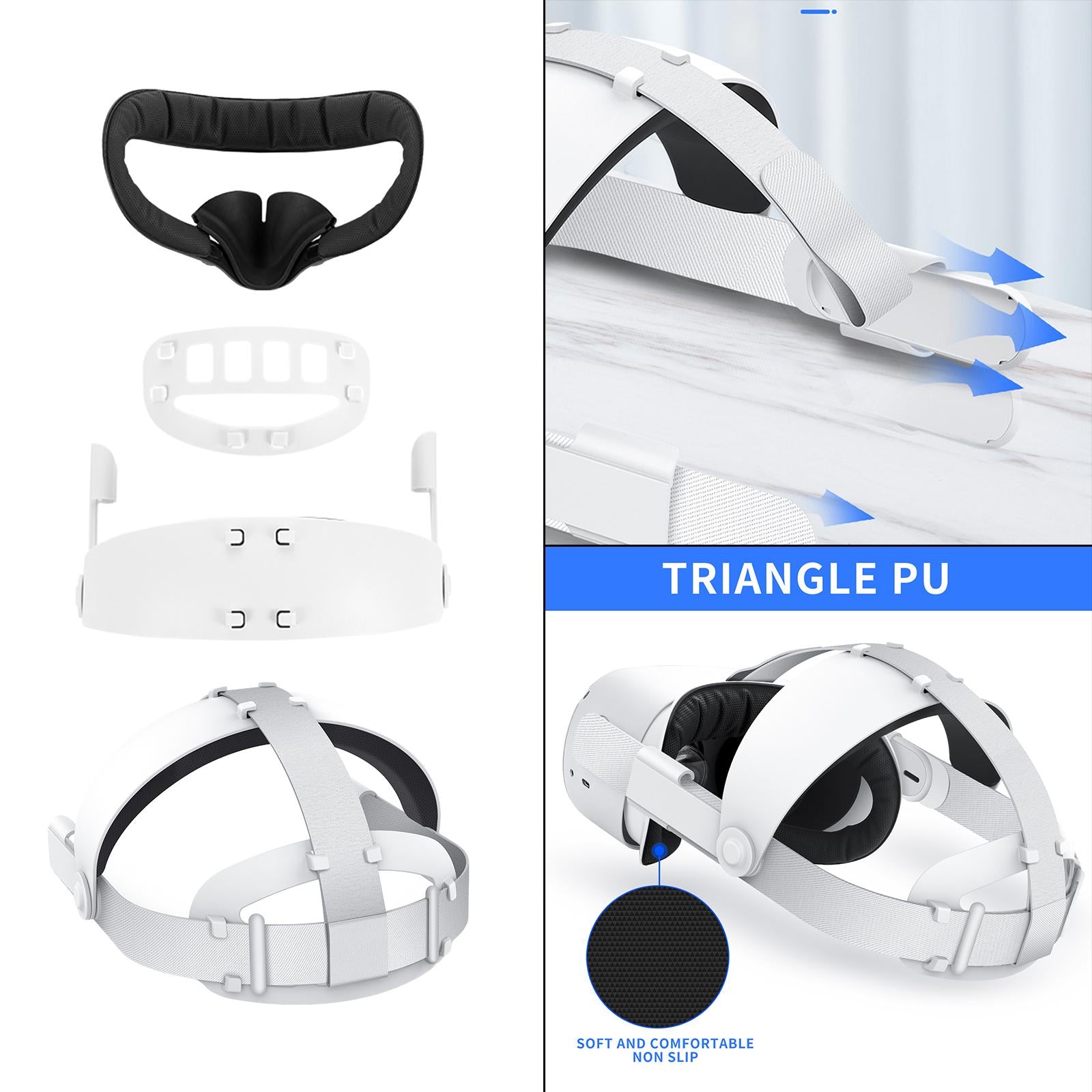 Adjustable VR Head Strap Headband Fixing Strap Fits for Quest 2