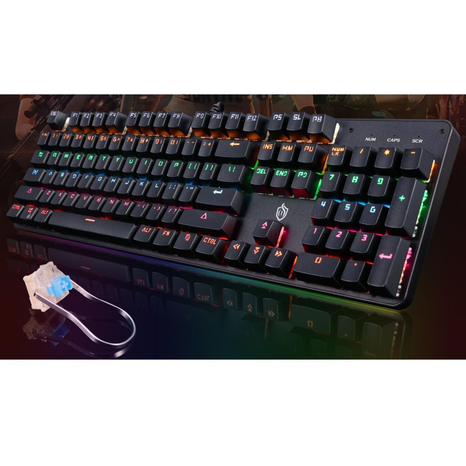 Mechanical Keyboard for Esports Hiwings Keyboard Mouse Light for Office Black K900-7