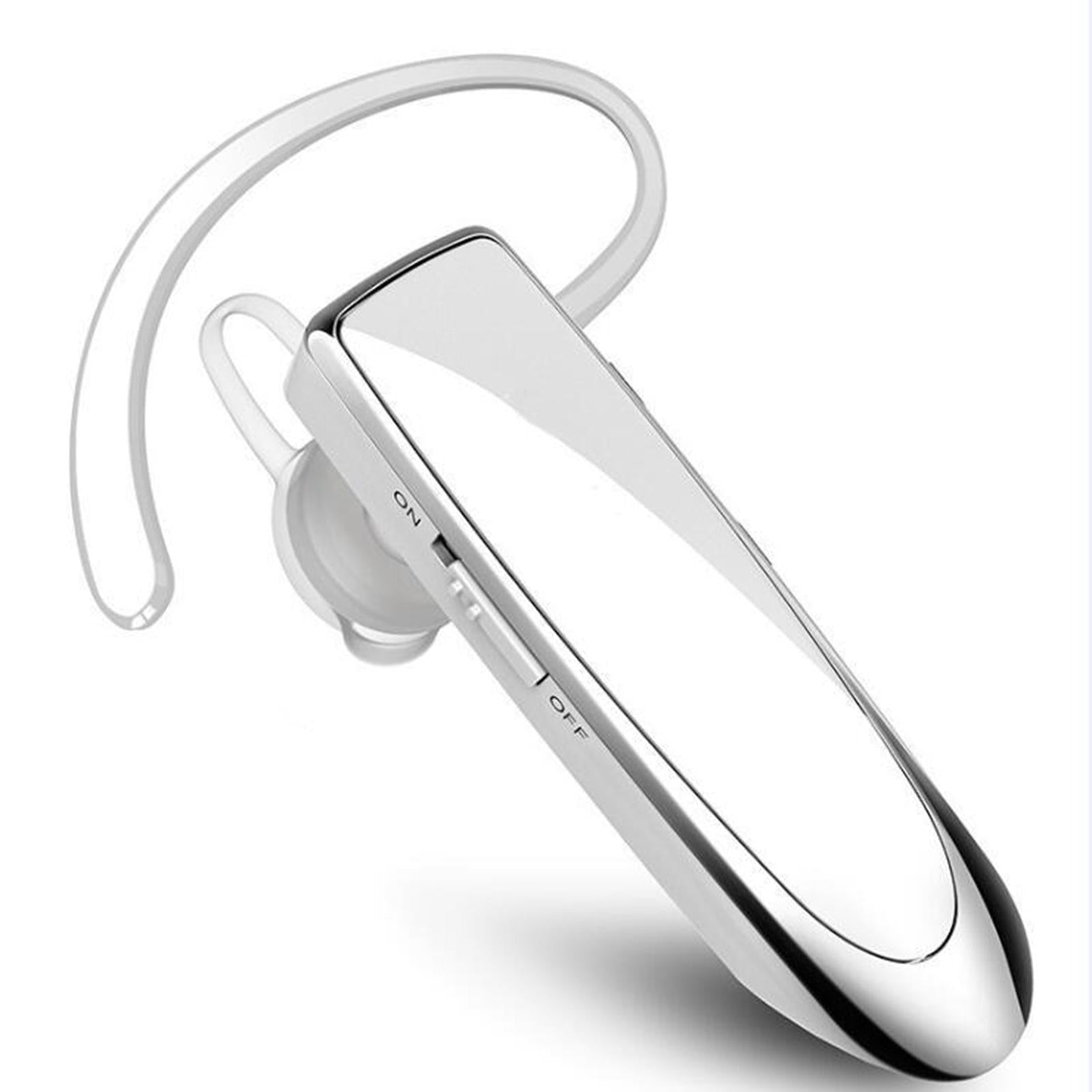 Bluetooth Headset Wireless Earpiece Business Workout Trucker Driving  White