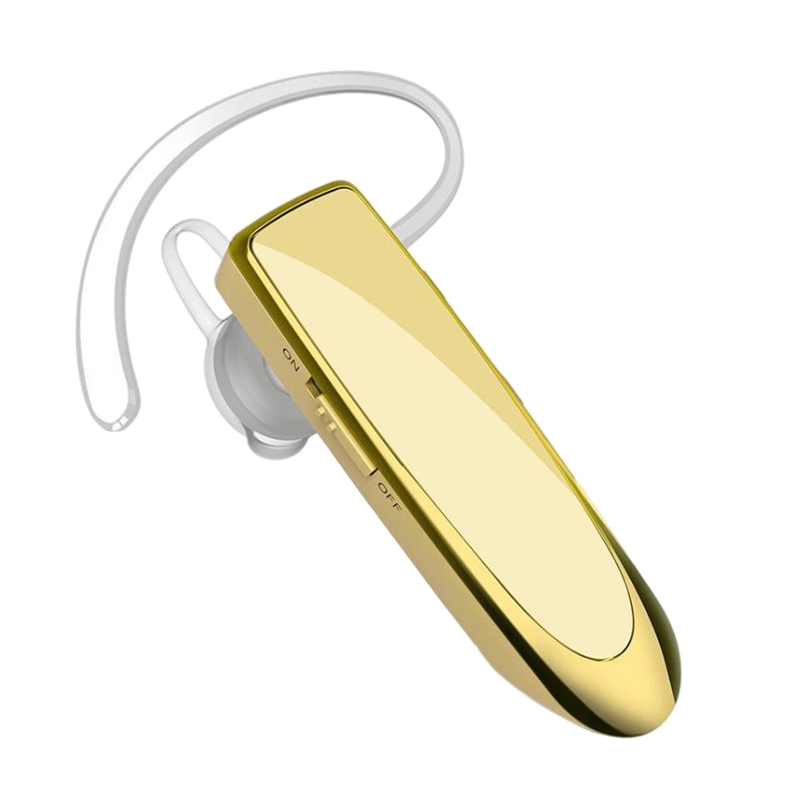 Bluetooth Headset Wireless Earpiece Business Workout Trucker Driving  Gold