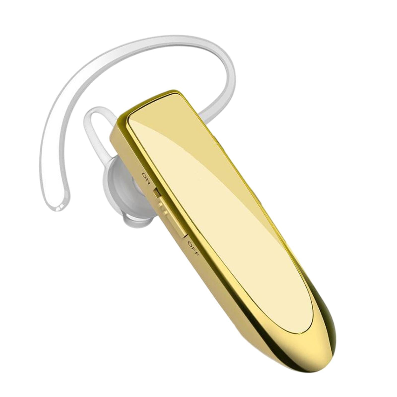 Bluetooth Headset Wireless Earpiece Business Workout Trucker Driving  Gold