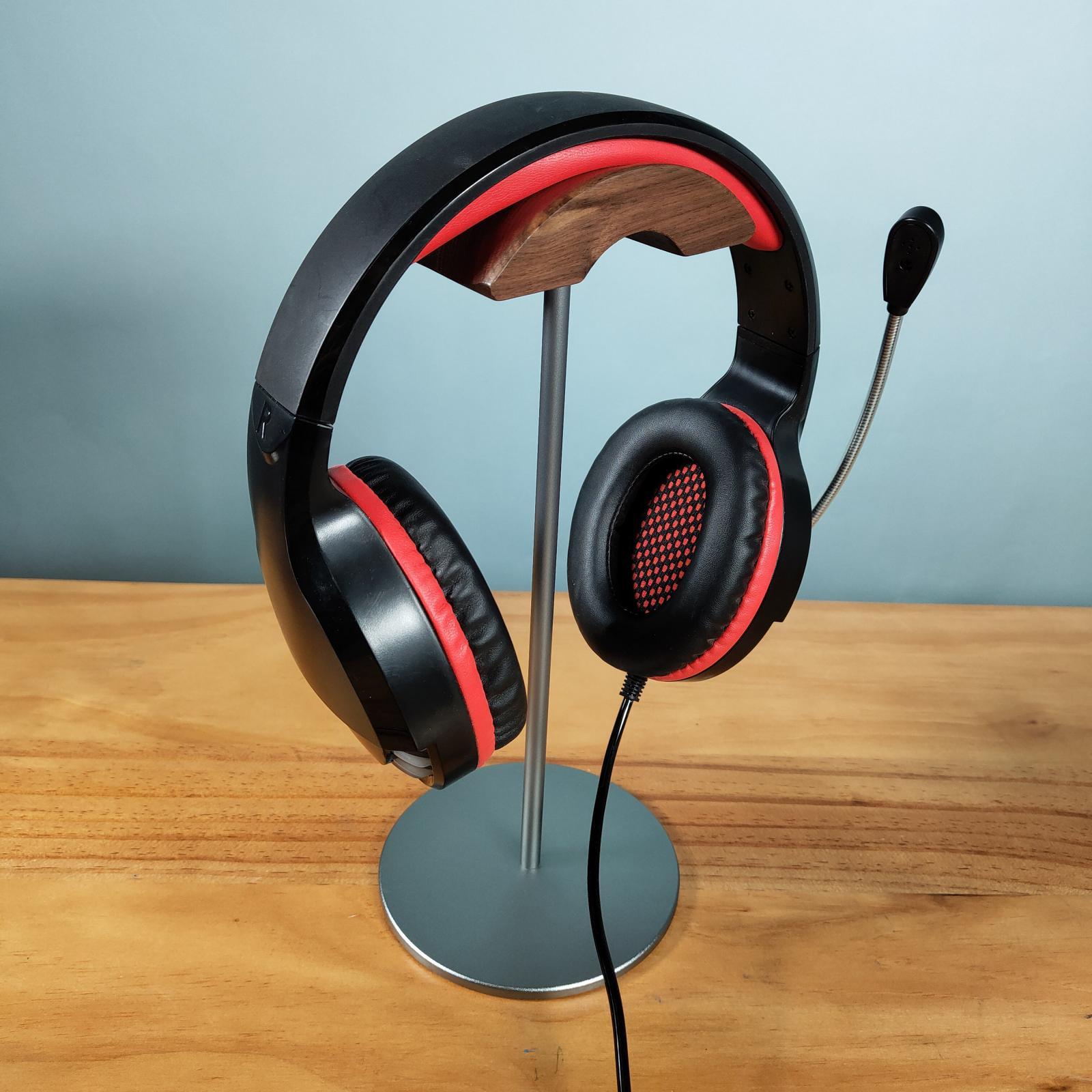 Headphone Stand Natural Wood Display Gifts Mount for Headphones Gray