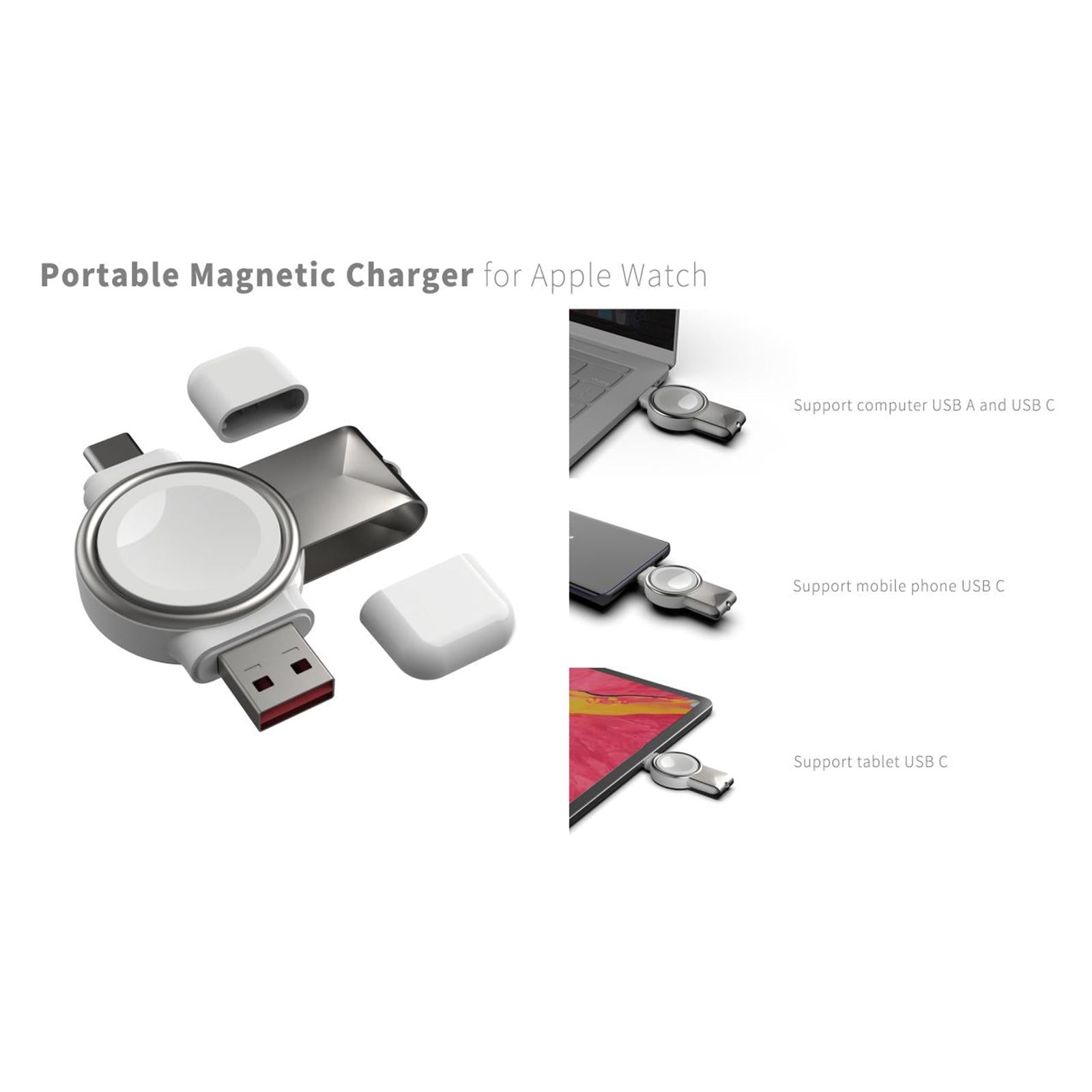 Updated Portable 2 In 1 Watch Charger Quick Charge for iWatch SE 6 5 4 3 2 1