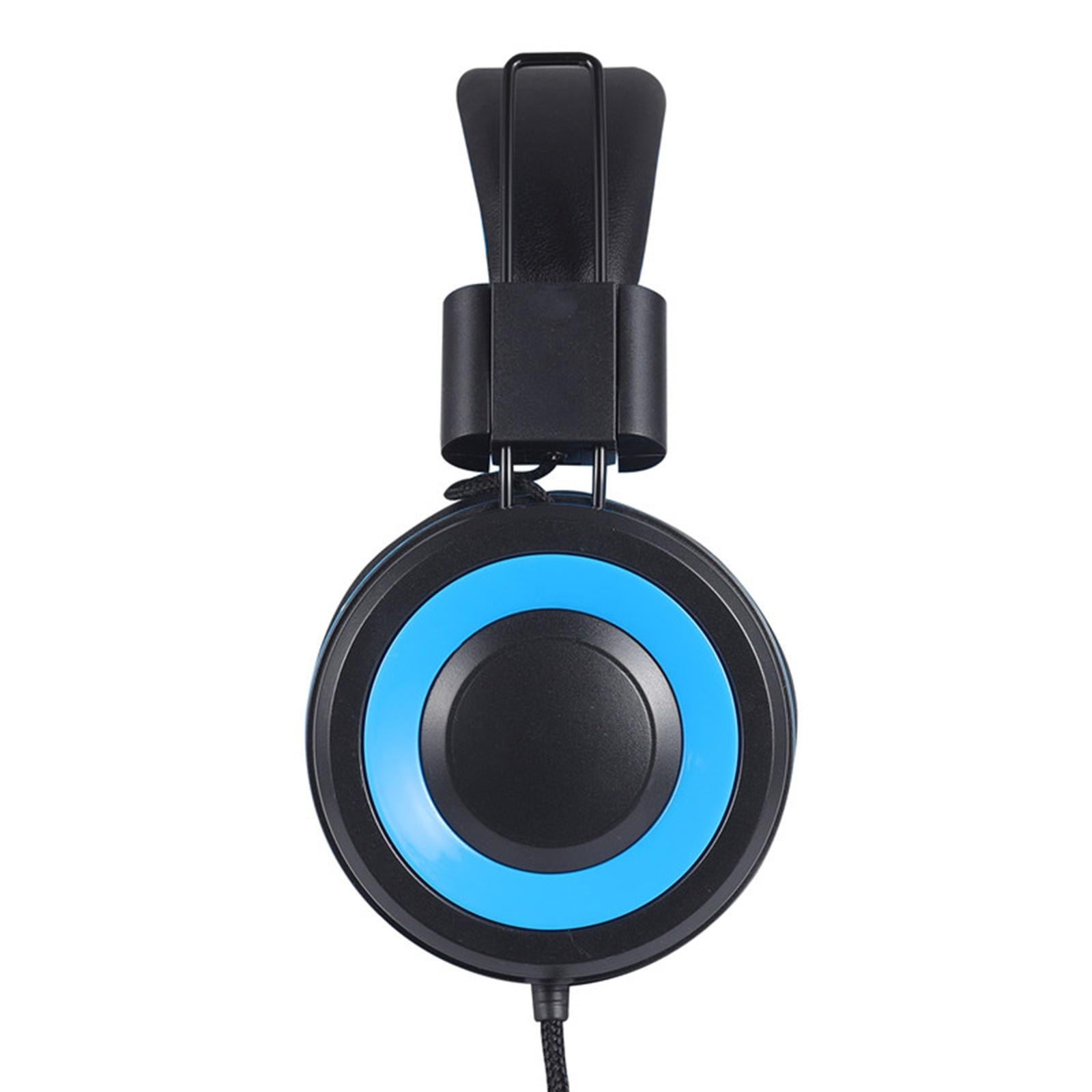 On-Ear Wired Headset Noise Cancellation 3.5mm Socket for School Travel Kids Blue Black