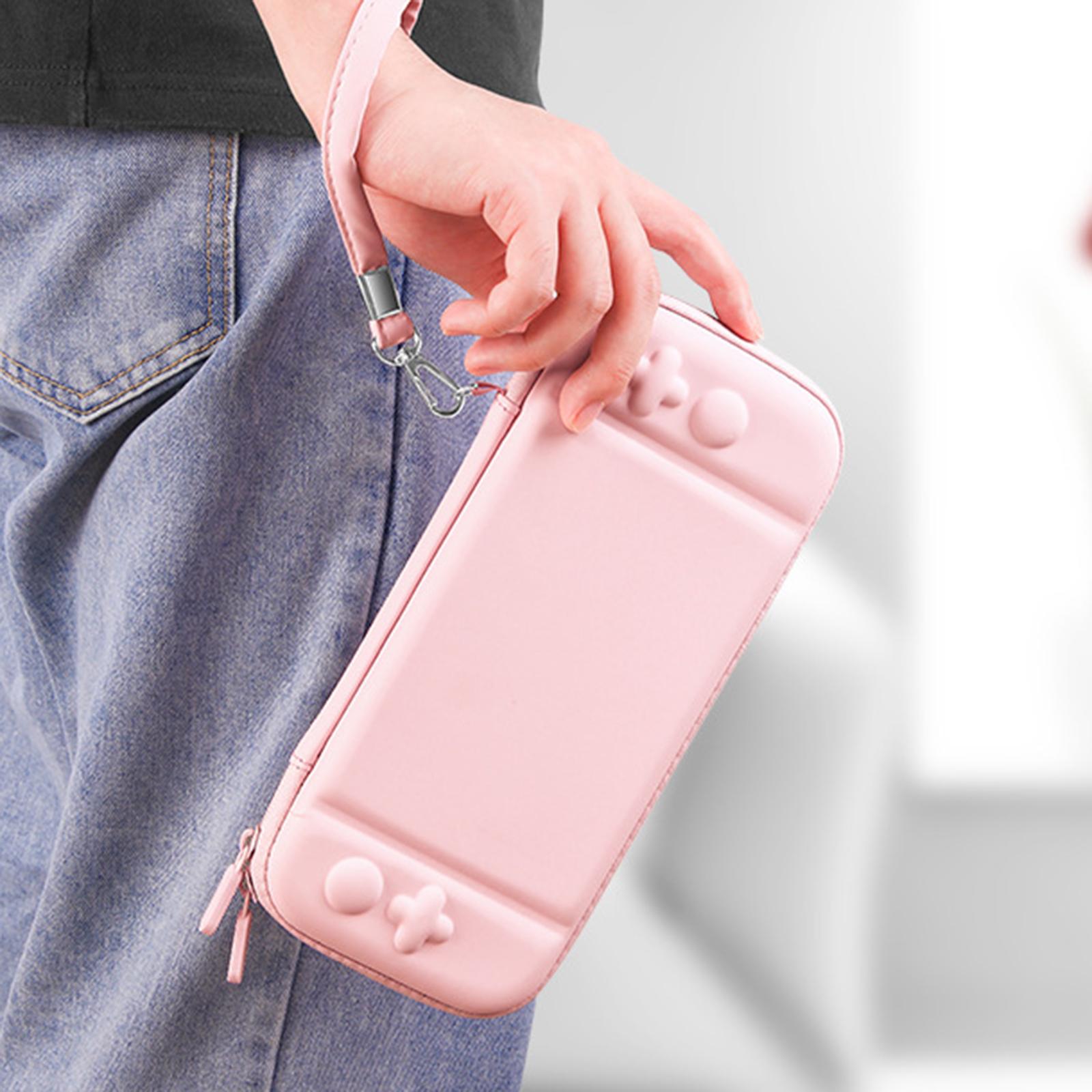 Carrying Case Cute Waterproof for NS Switch Lite Large Storage Space Pink