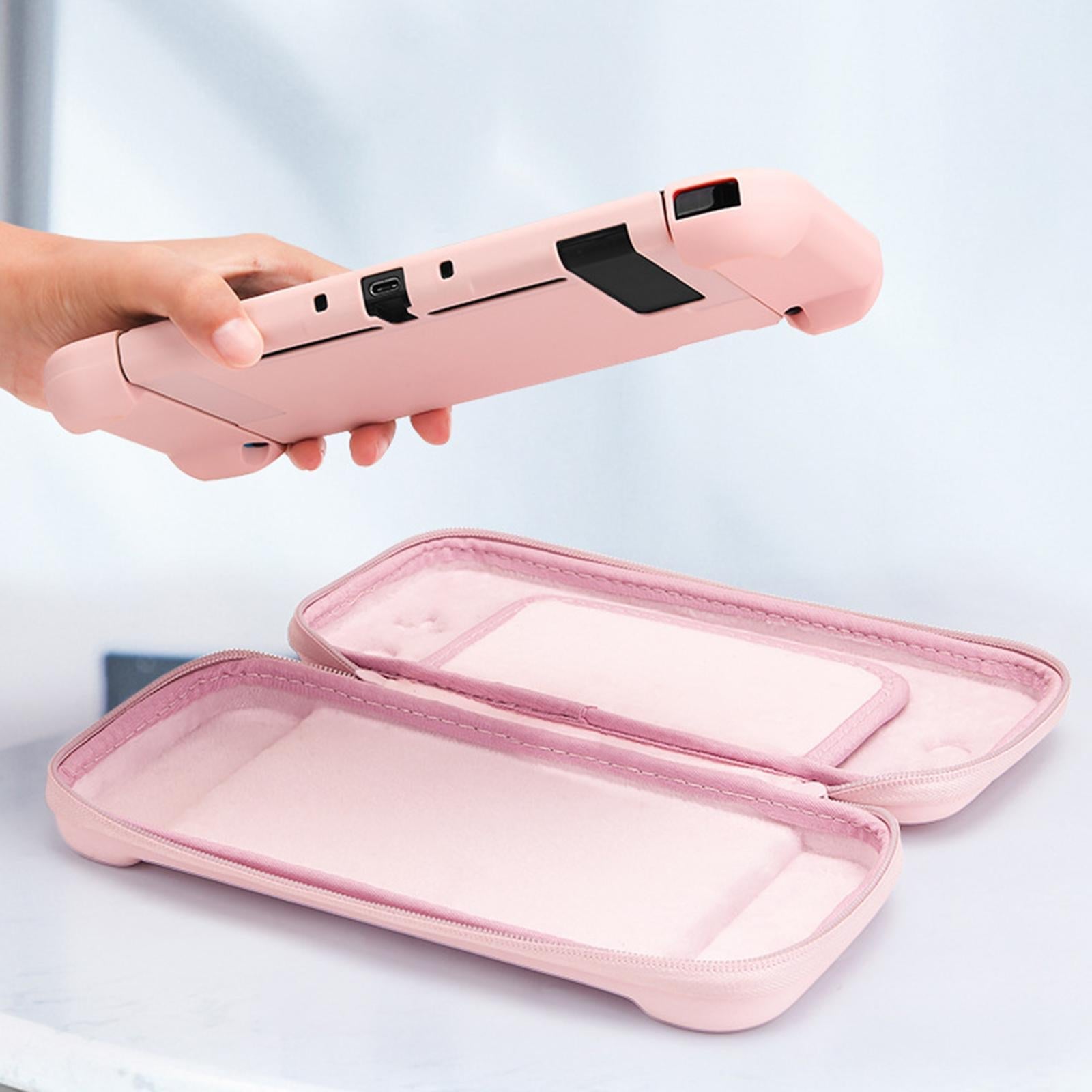 Carrying Case Cute Waterproof for NS Switch Lite Large Storage Space Pink