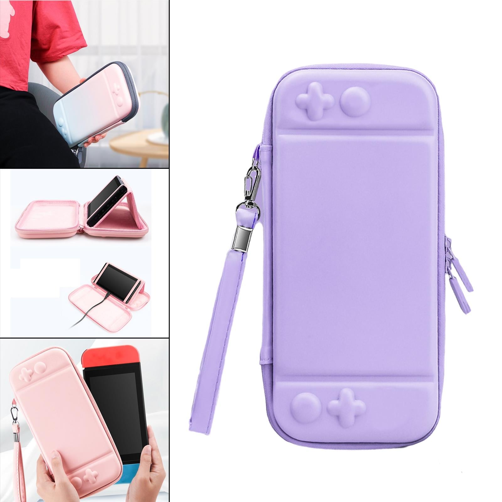 Carrying Case Cute Waterproof for NS Switch Lite Large Storage Space Purple