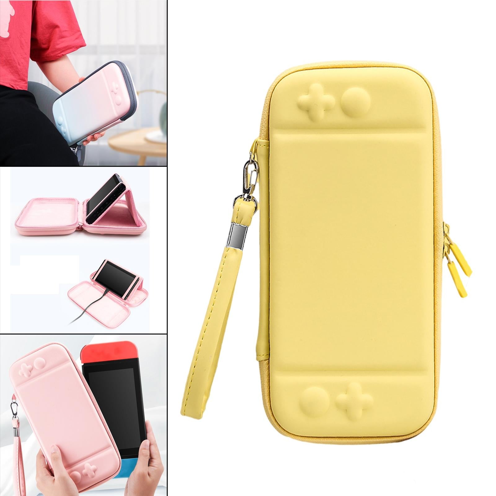 Carrying Case Cute Waterproof for NS Switch Lite Large Storage Space Yellow