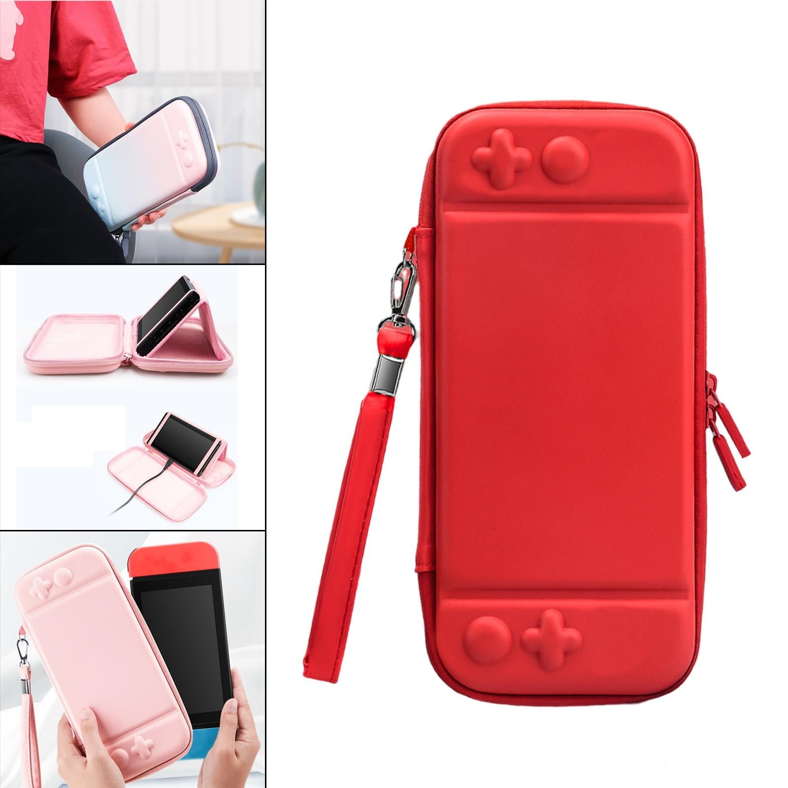 Carrying Case Cute Waterproof for NS Switch Lite Large Storage Space Red