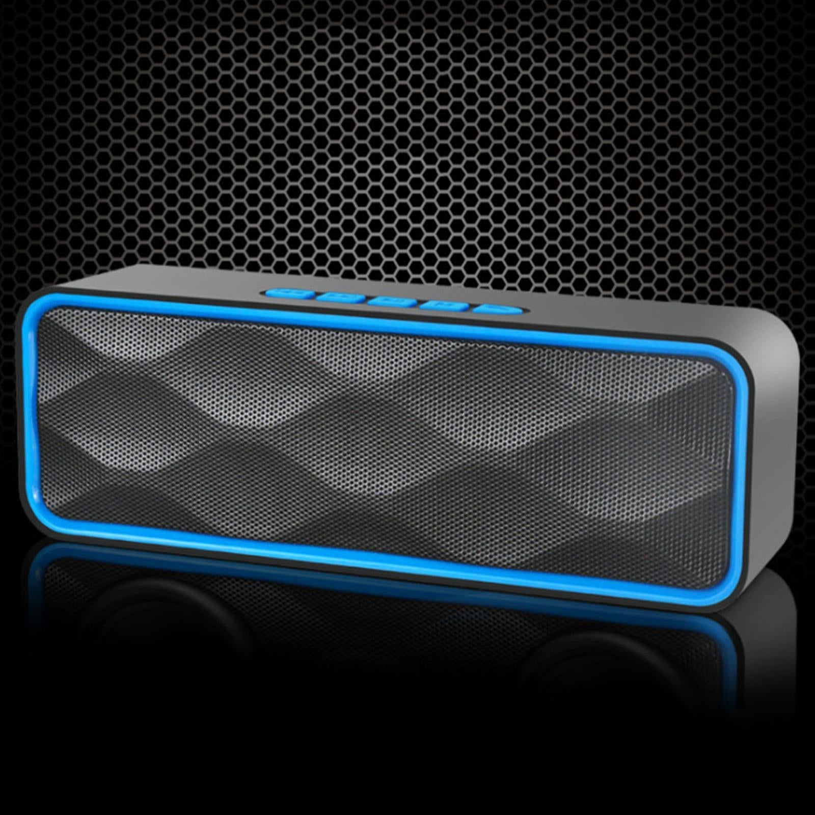 Protable Bluetooth Speaker with FM Radio USB AUX for Smartphones  Blue