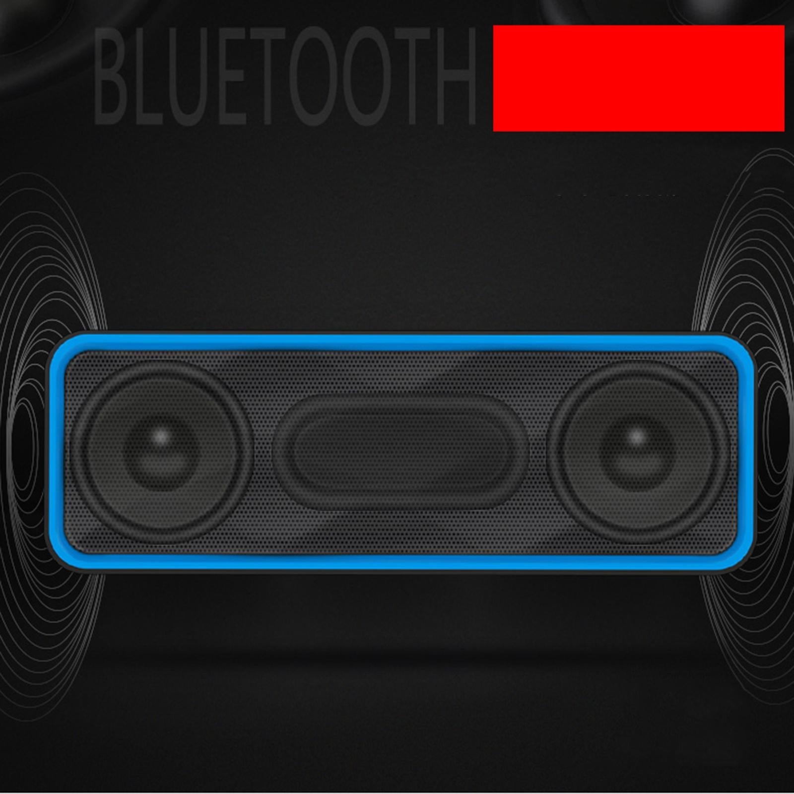 Protable Bluetooth Speaker with FM Radio USB AUX for Smartphones  Blue