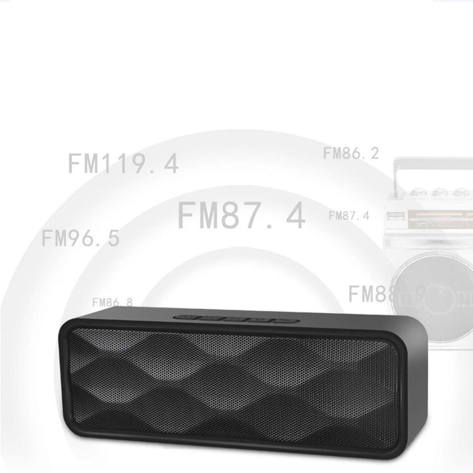 Protable Bluetooth Speaker with FM Radio USB AUX for Smartphones  Blue