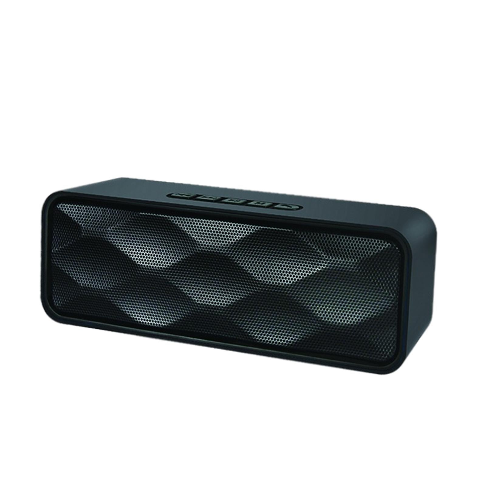 Protable Bluetooth Speaker with FM Radio USB AUX for Smartphones  Black