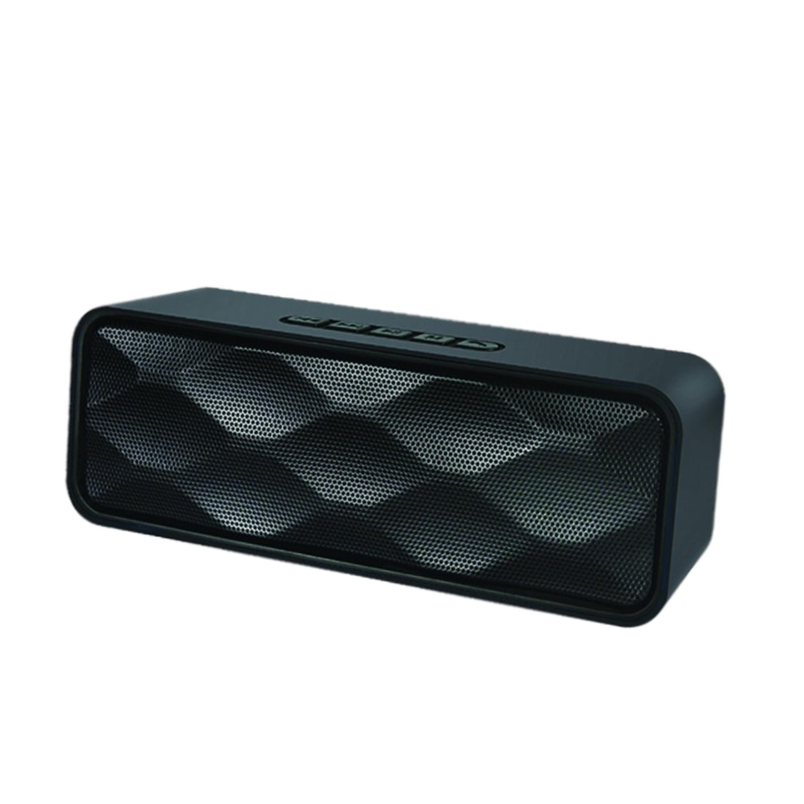 Protable Bluetooth Speaker with FM Radio USB AUX for Smartphones  Black