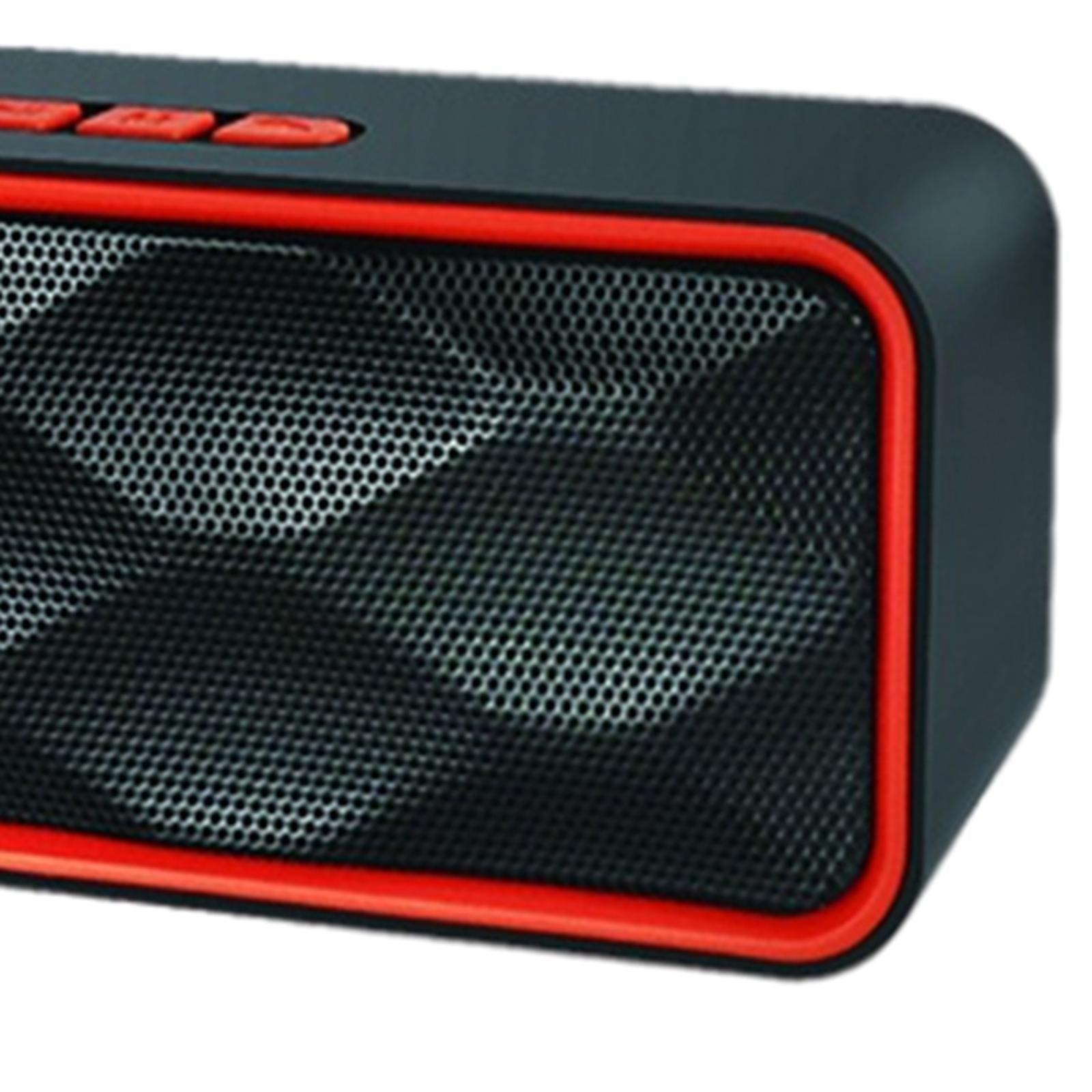 Protable Bluetooth Speaker with FM Radio USB AUX for Smartphones  Red