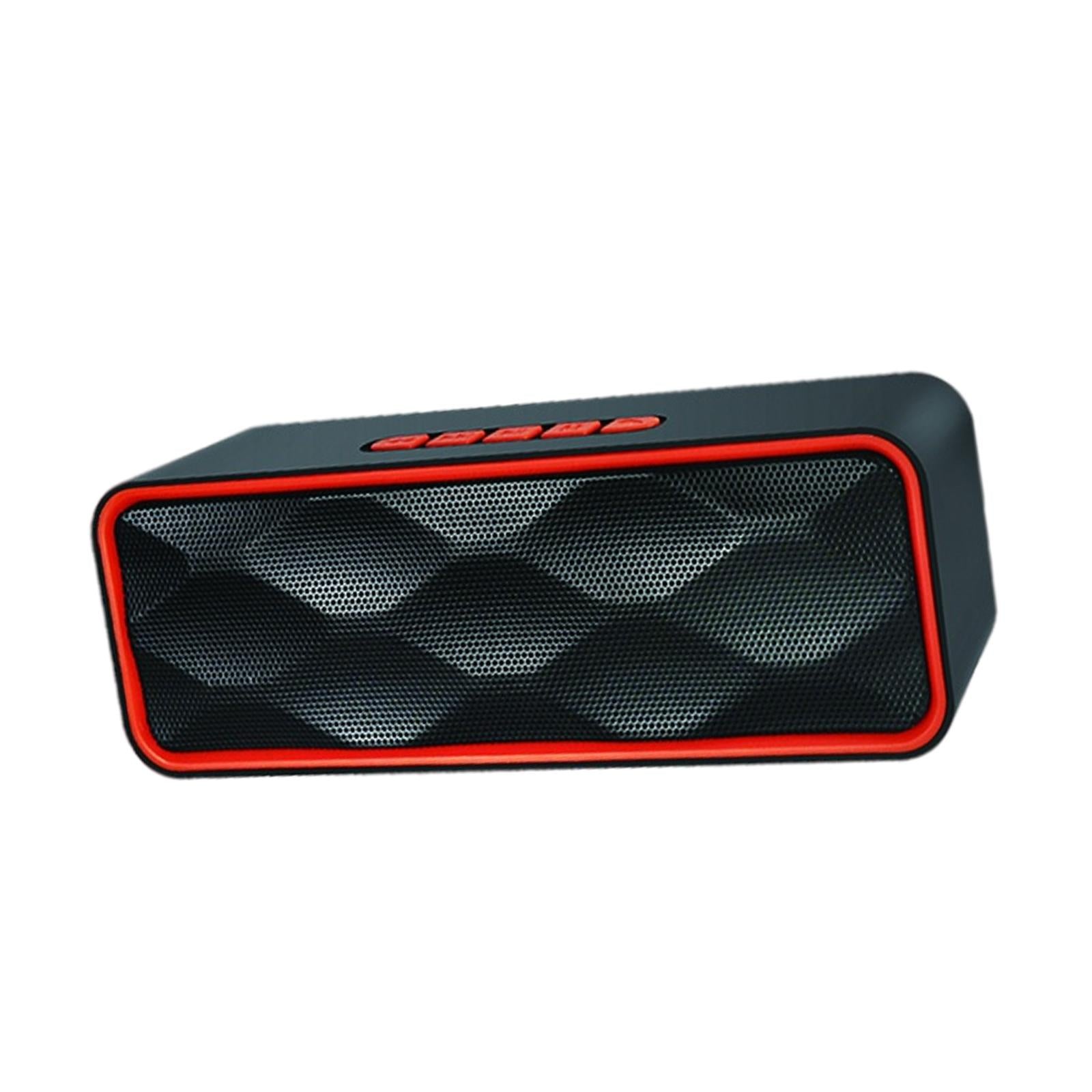 Protable Bluetooth Speaker with FM Radio USB AUX for Smartphones  Red