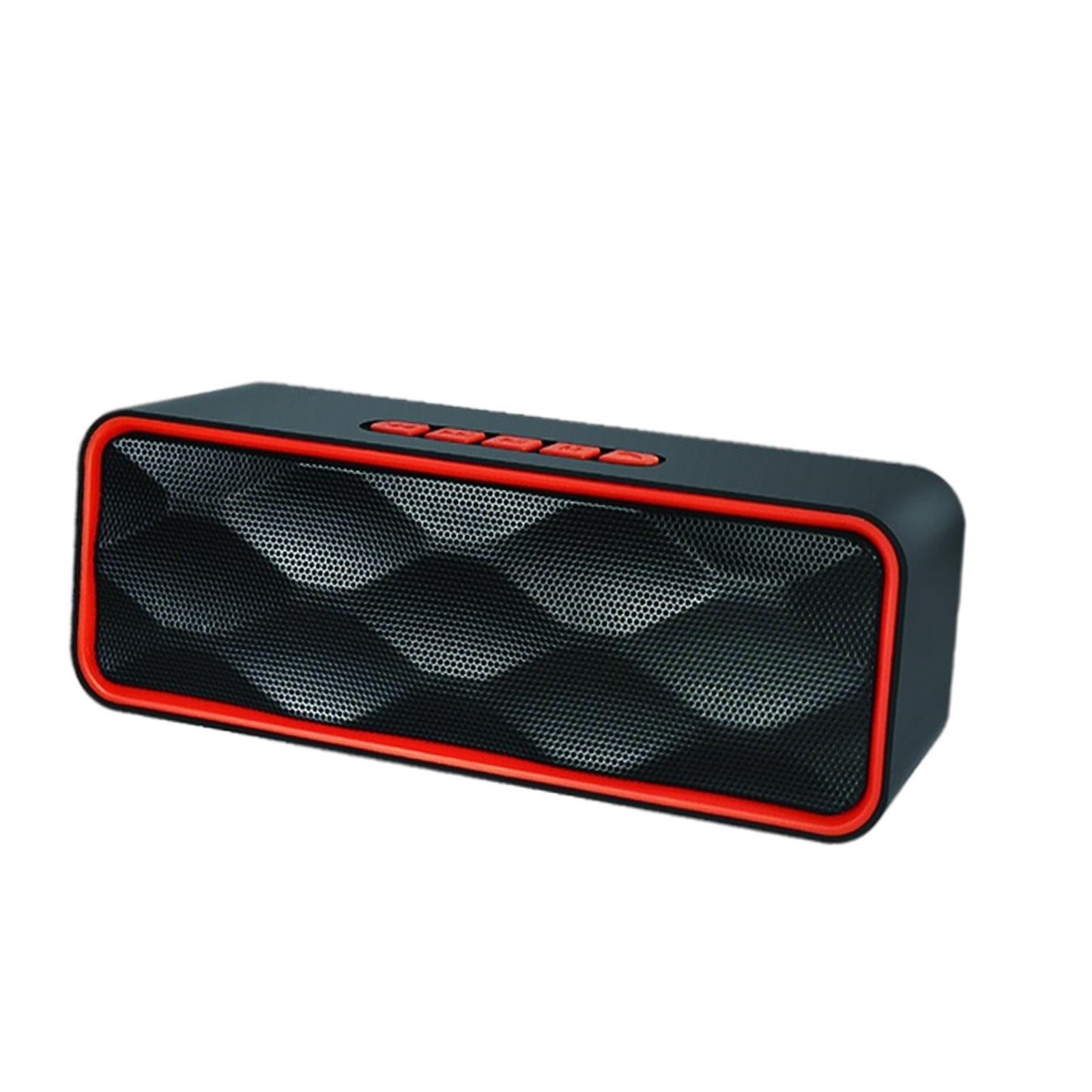 Protable Bluetooth Speaker with FM Radio USB AUX for Smartphones  Red