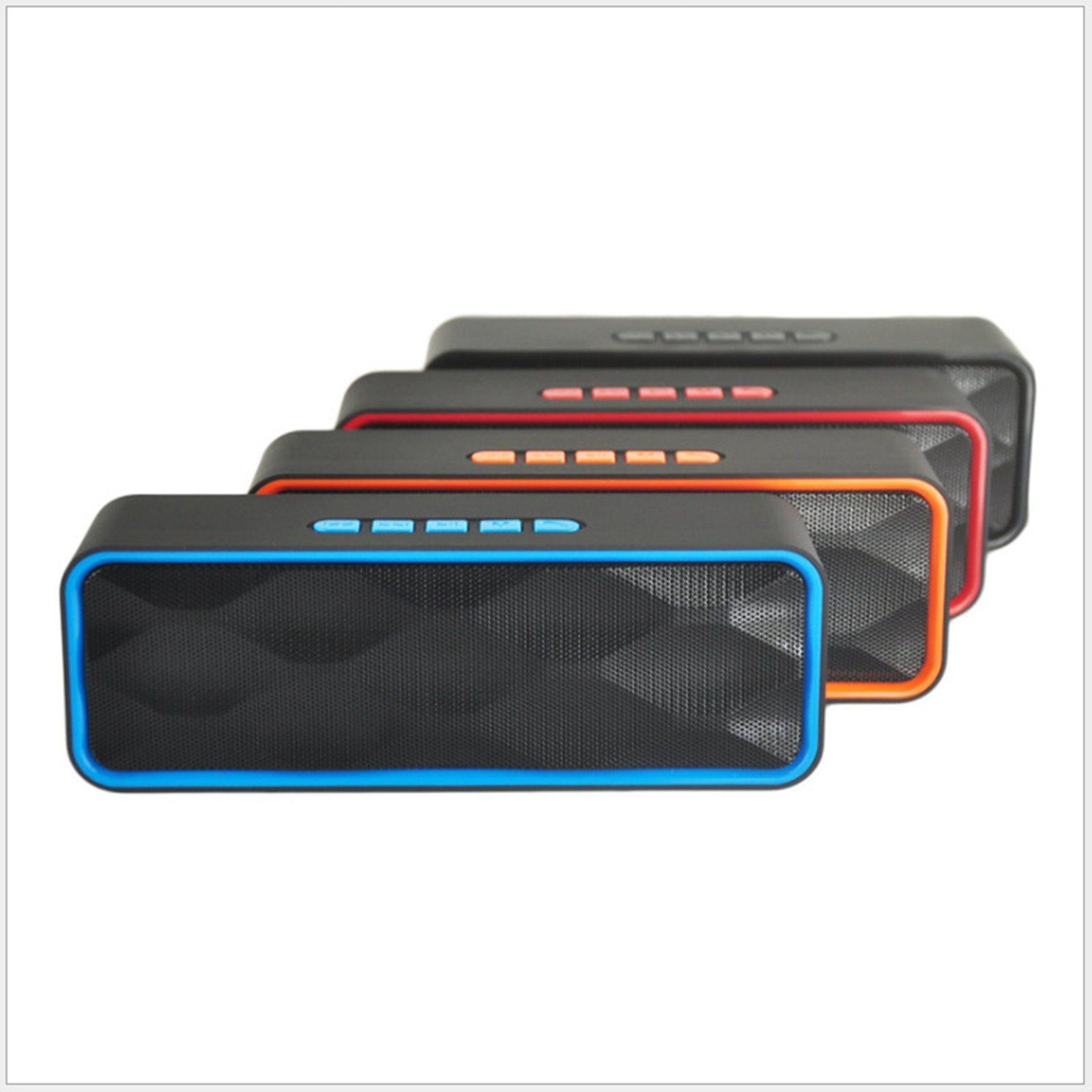 Protable Bluetooth Speaker with FM Radio USB AUX for Smartphones  Silver