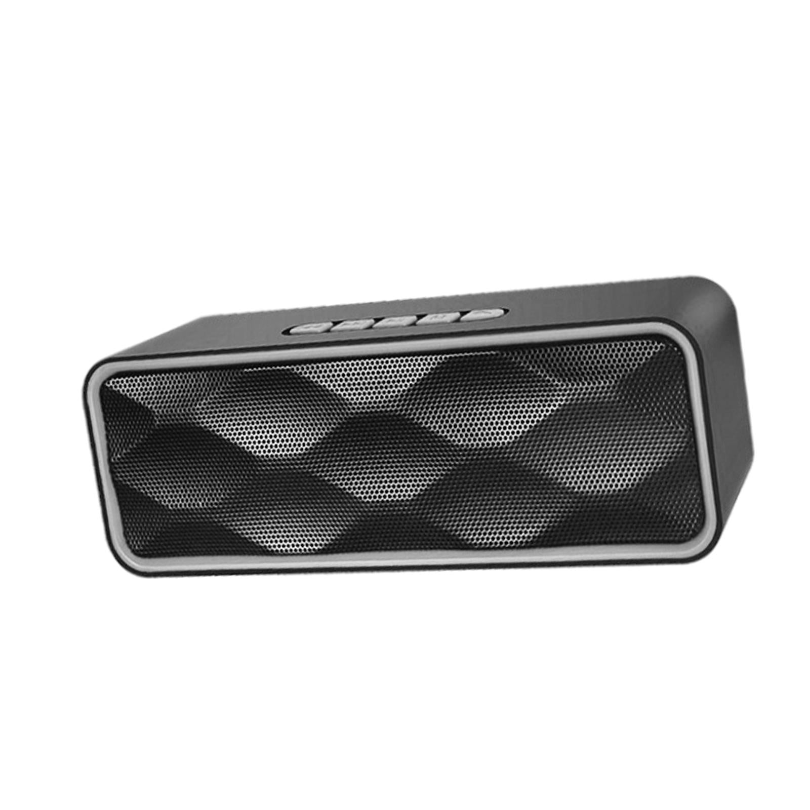 Protable Bluetooth Speaker with FM Radio USB AUX for Smartphones  Silver