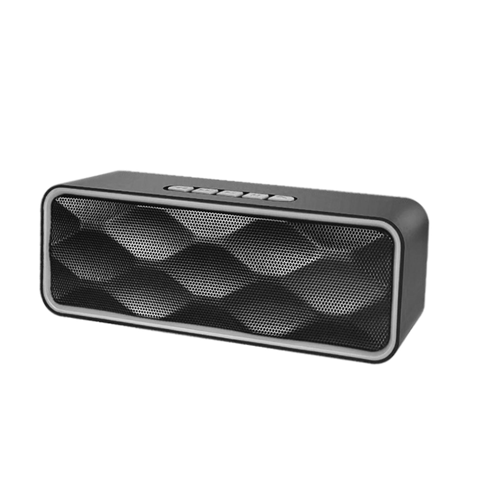 Protable Bluetooth Speaker with FM Radio USB AUX for Smartphones  Silver