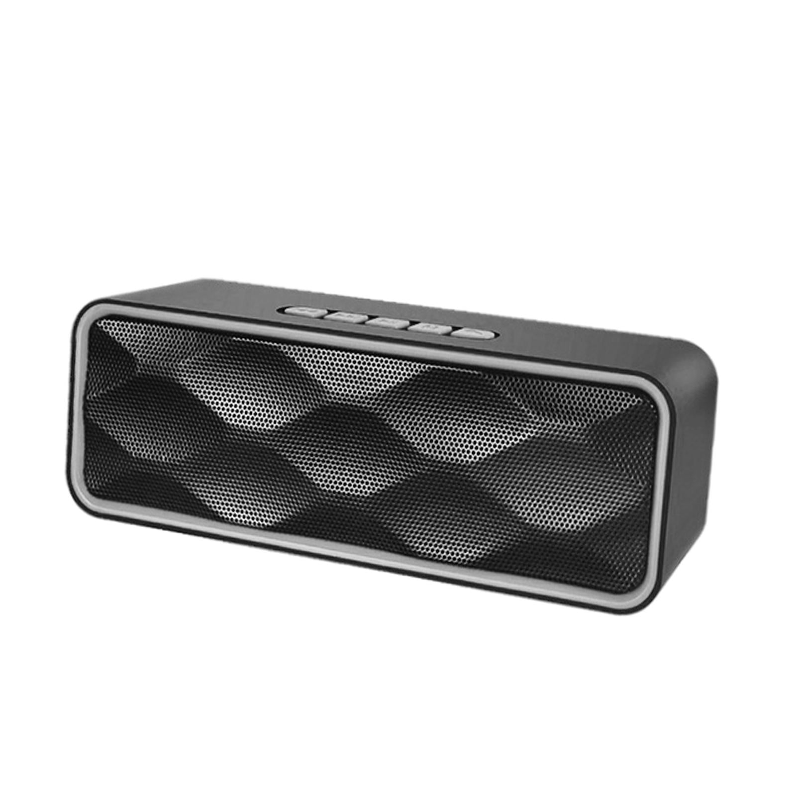 Protable Bluetooth Speaker with FM Radio USB AUX for Smartphones  Silver