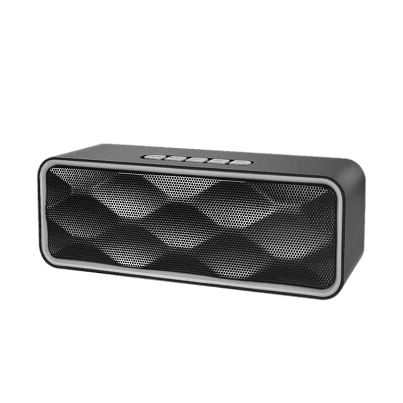 Protable Bluetooth Speaker with FM Radio USB AUX for Smartphones  Silver