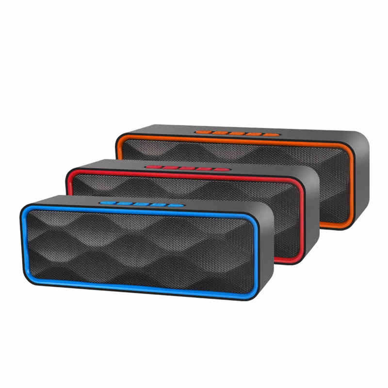 Protable Bluetooth Speaker with FM Radio USB AUX for Smartphones  Orange