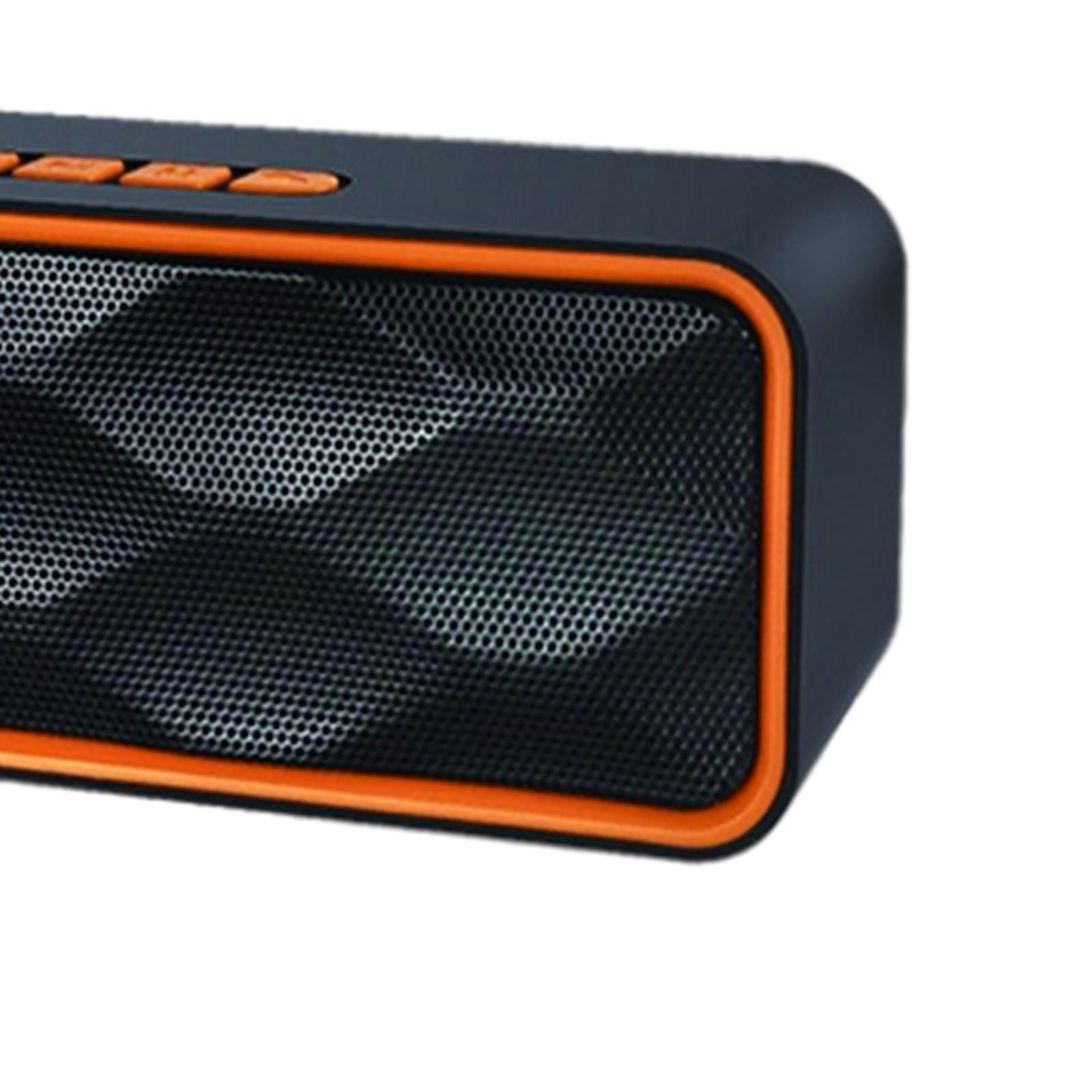 Protable Bluetooth Speaker with FM Radio USB AUX for Smartphones  Orange