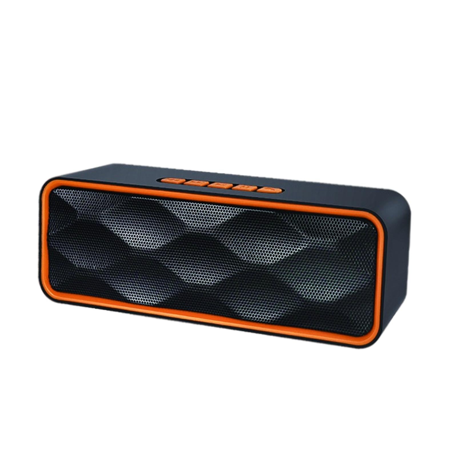 Protable Bluetooth Speaker with FM Radio USB AUX for Smartphones  Orange