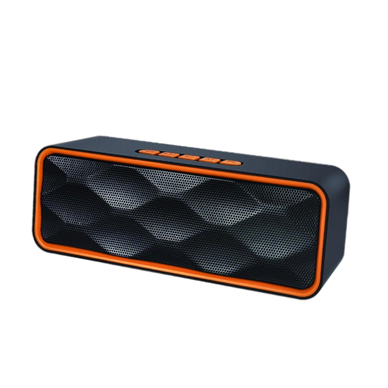 Protable Bluetooth Speaker with FM Radio USB AUX for Smartphones  Orange