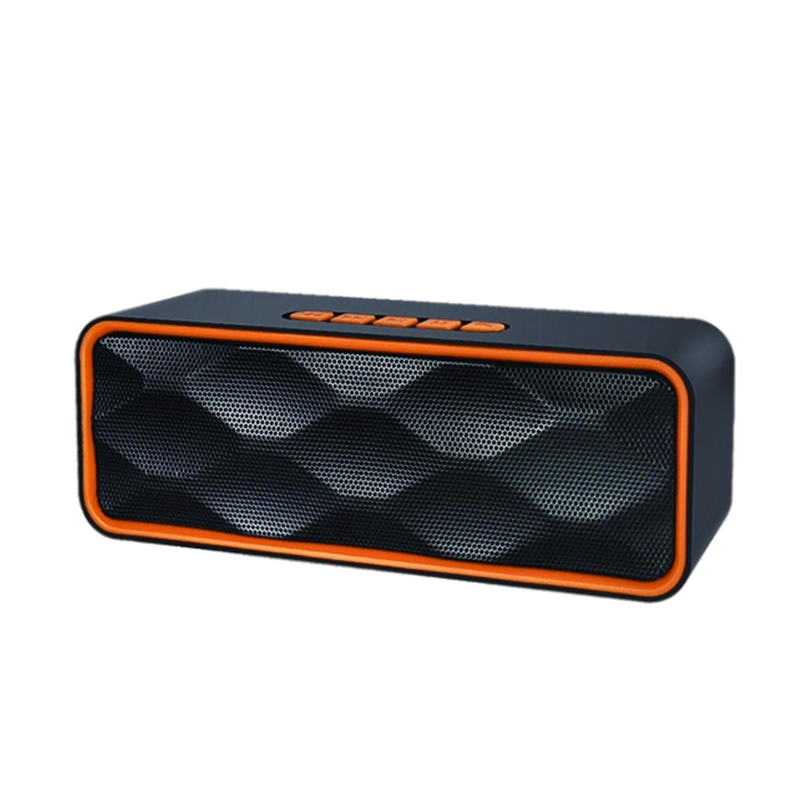 Protable Bluetooth Speaker with FM Radio USB AUX for Smartphones  Orange