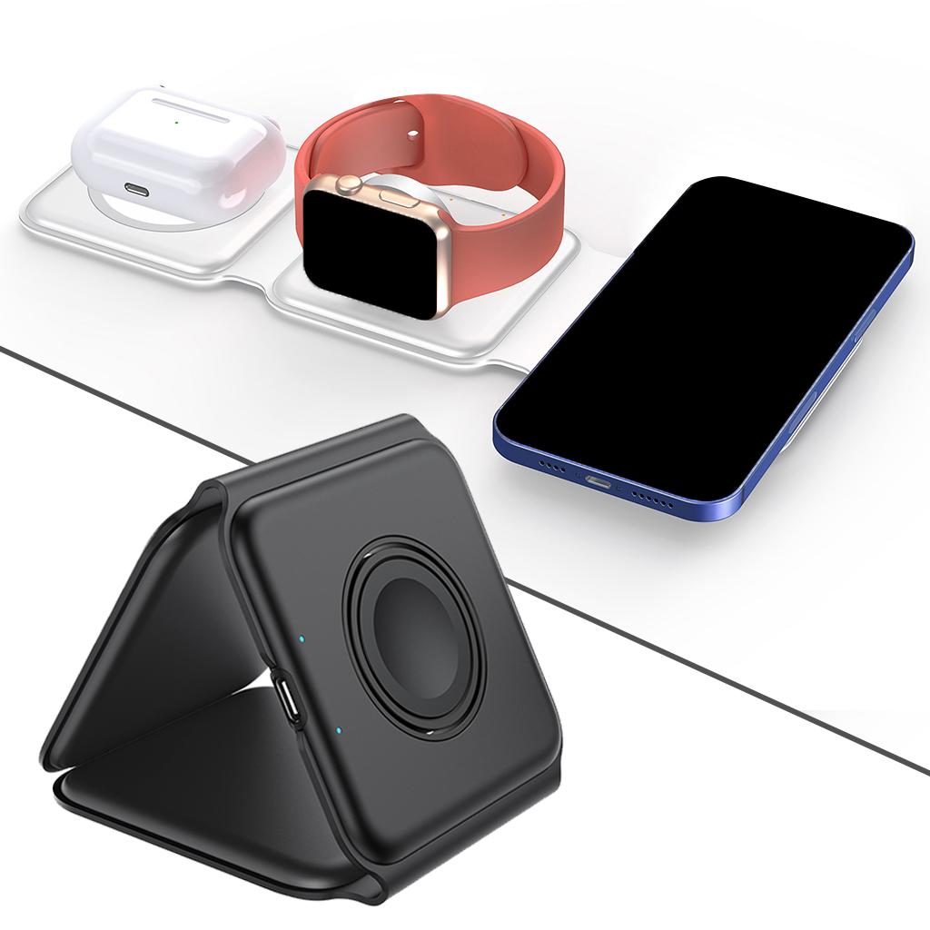 Wireless Charger 3 in 1 Charging Dock Station for AirPods  i Phone Black