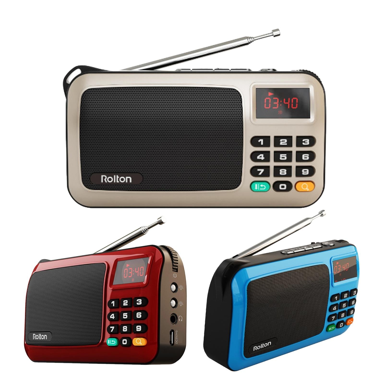 Portable USB FM Radio Emergency Flashlight Creative Gift for Friend Red