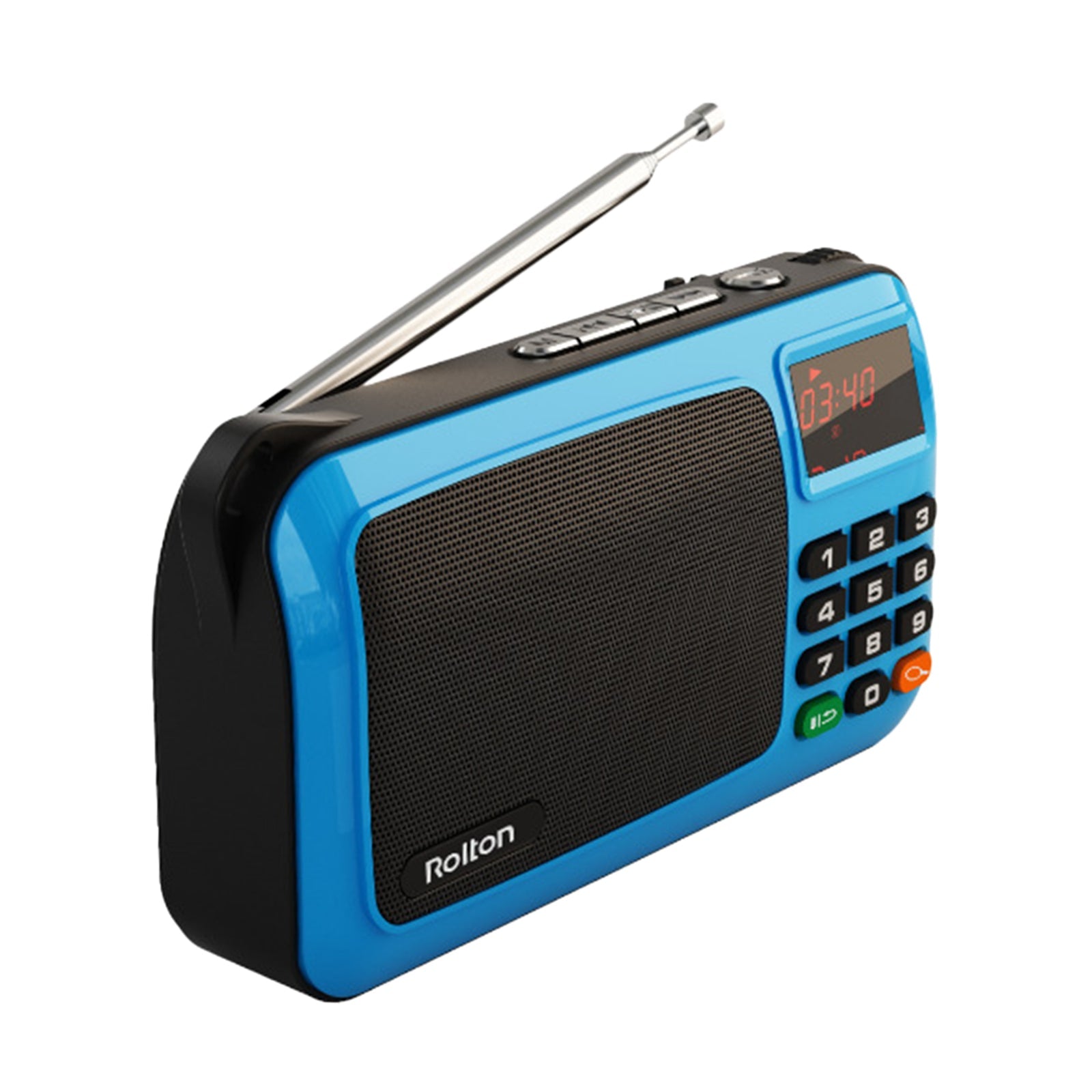 Portable USB FM Radio Emergency Flashlight Creative Gift for Friend Blue