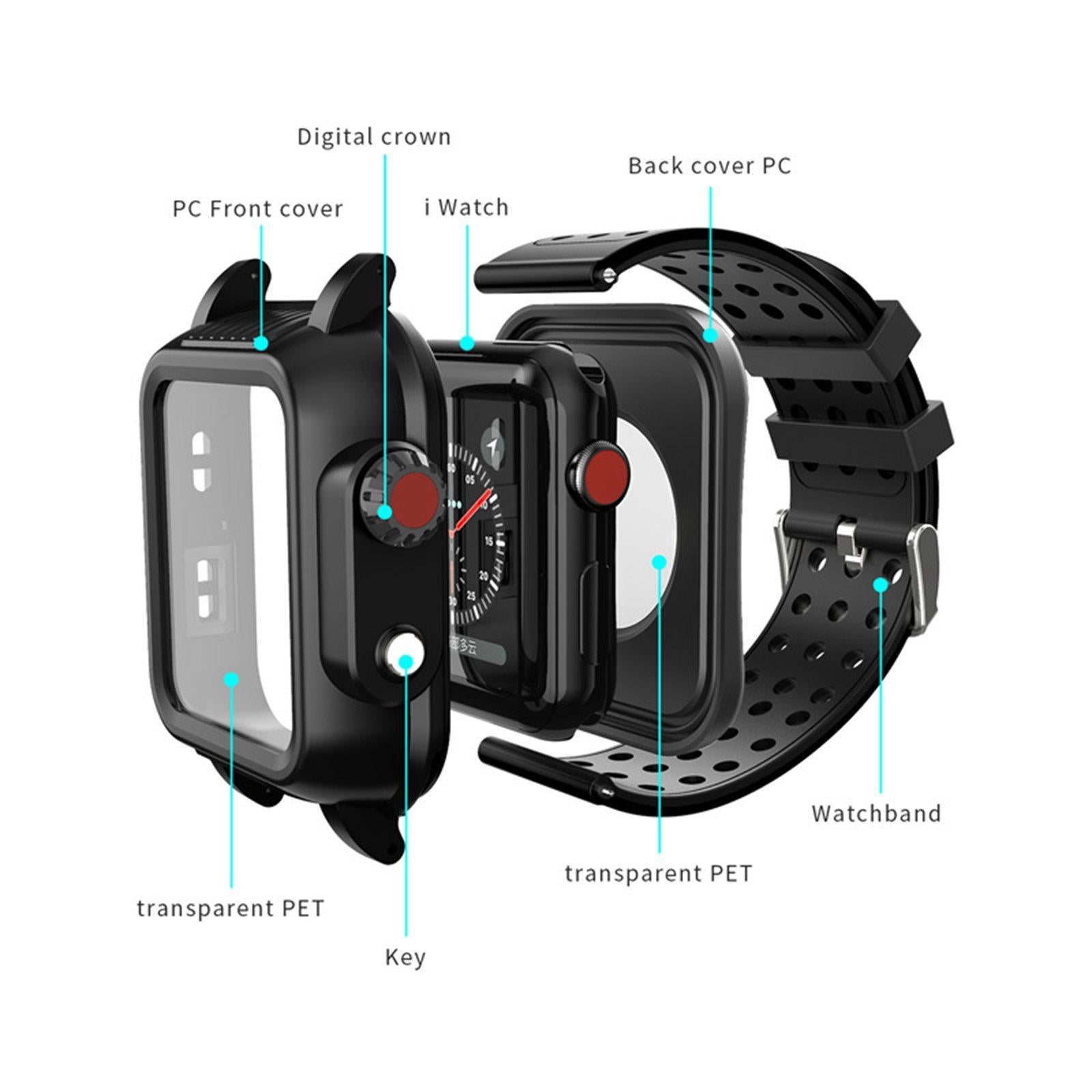 Rugged Protective Case Shockproof Durable for Apple Watch 3rd 4th Generation strap width  44mm