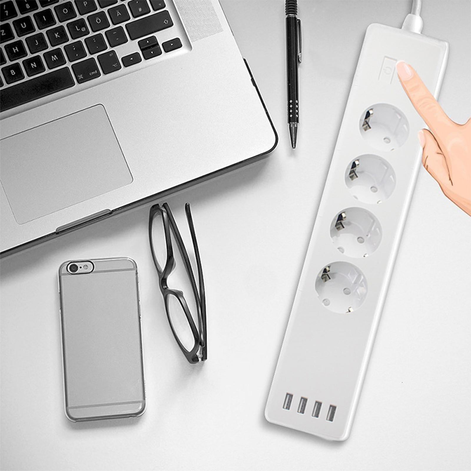 WiFi Smart Power Strip Extension 4 USB Ports Compatible with iOS for Home