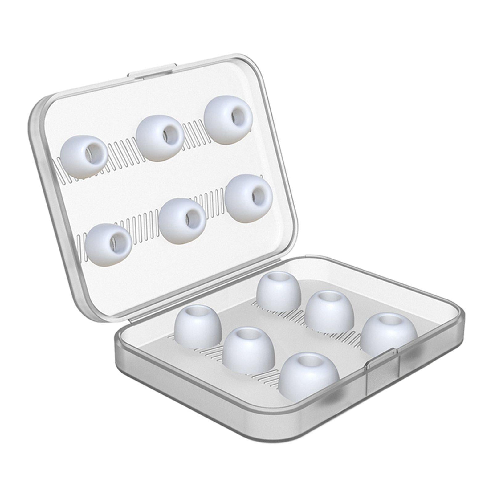 12Pcs Earbuds Ear Tips with Storage Box for Apple AirPods Pro 3 white