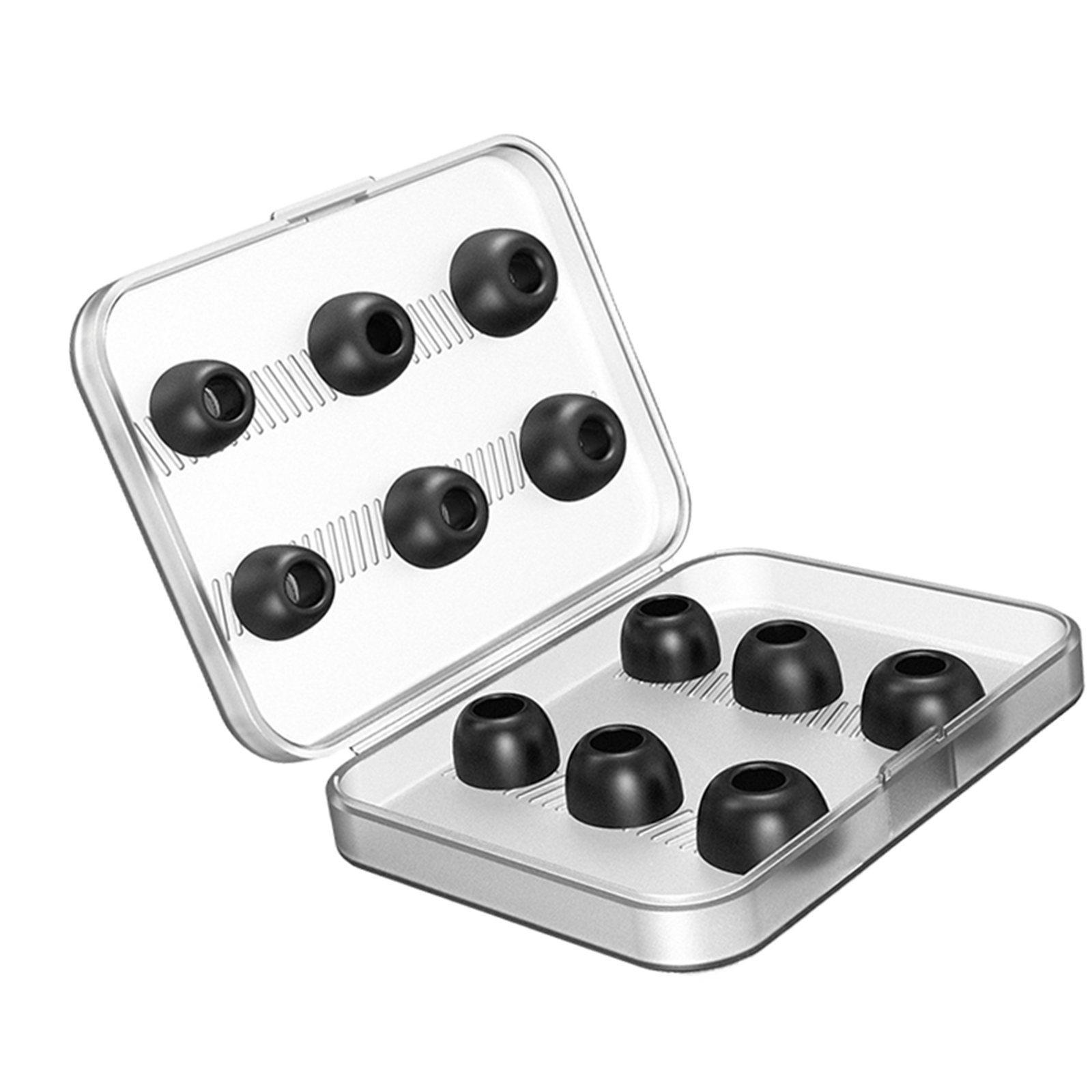 12Pcs Earbuds Ear Tips with Storage Box for Apple AirPods Pro 3 black