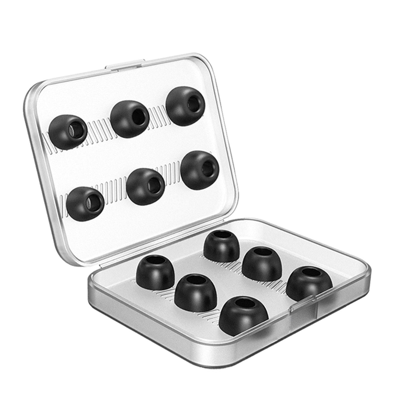 12Pcs Earbuds Ear Tips with Storage Box for Apple AirPods Pro 3 black