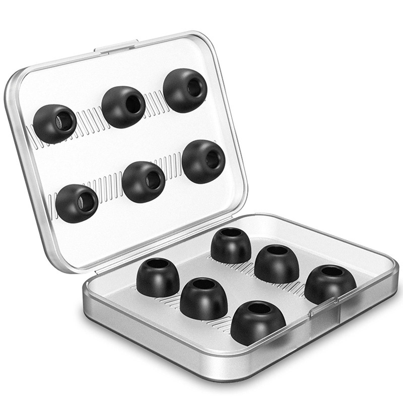 12Pcs Earbuds Ear Tips with Storage Box for Apple AirPods Pro 3 black