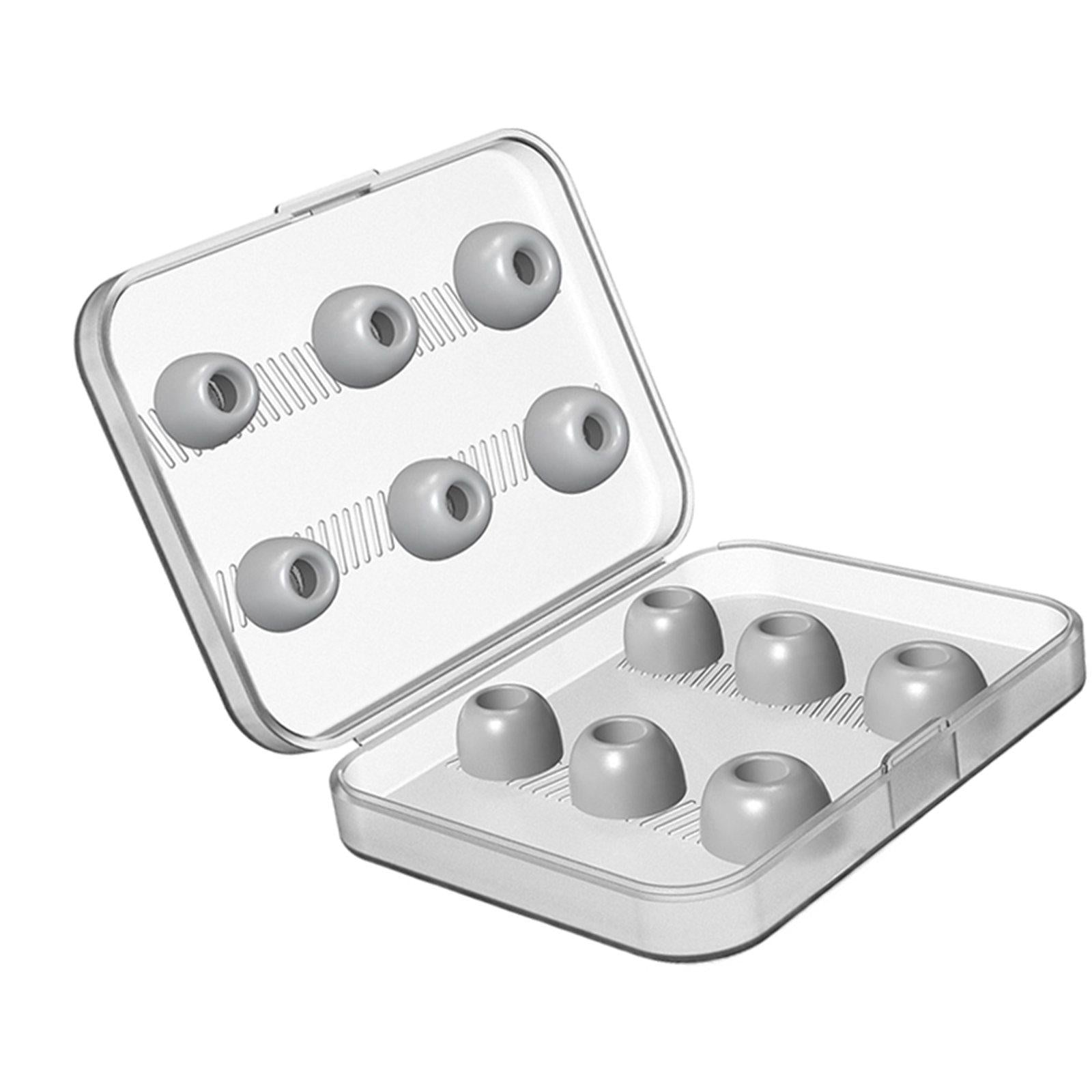 12Pcs Earbuds Ear Tips with Storage Box for Apple AirPods Pro 3 gray