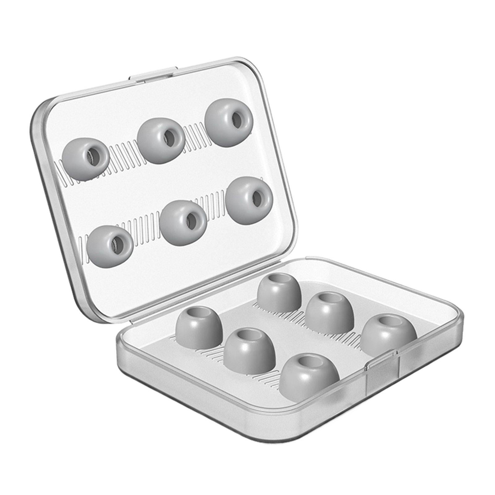 12Pcs Earbuds Ear Tips with Storage Box for Apple AirPods Pro 3 gray