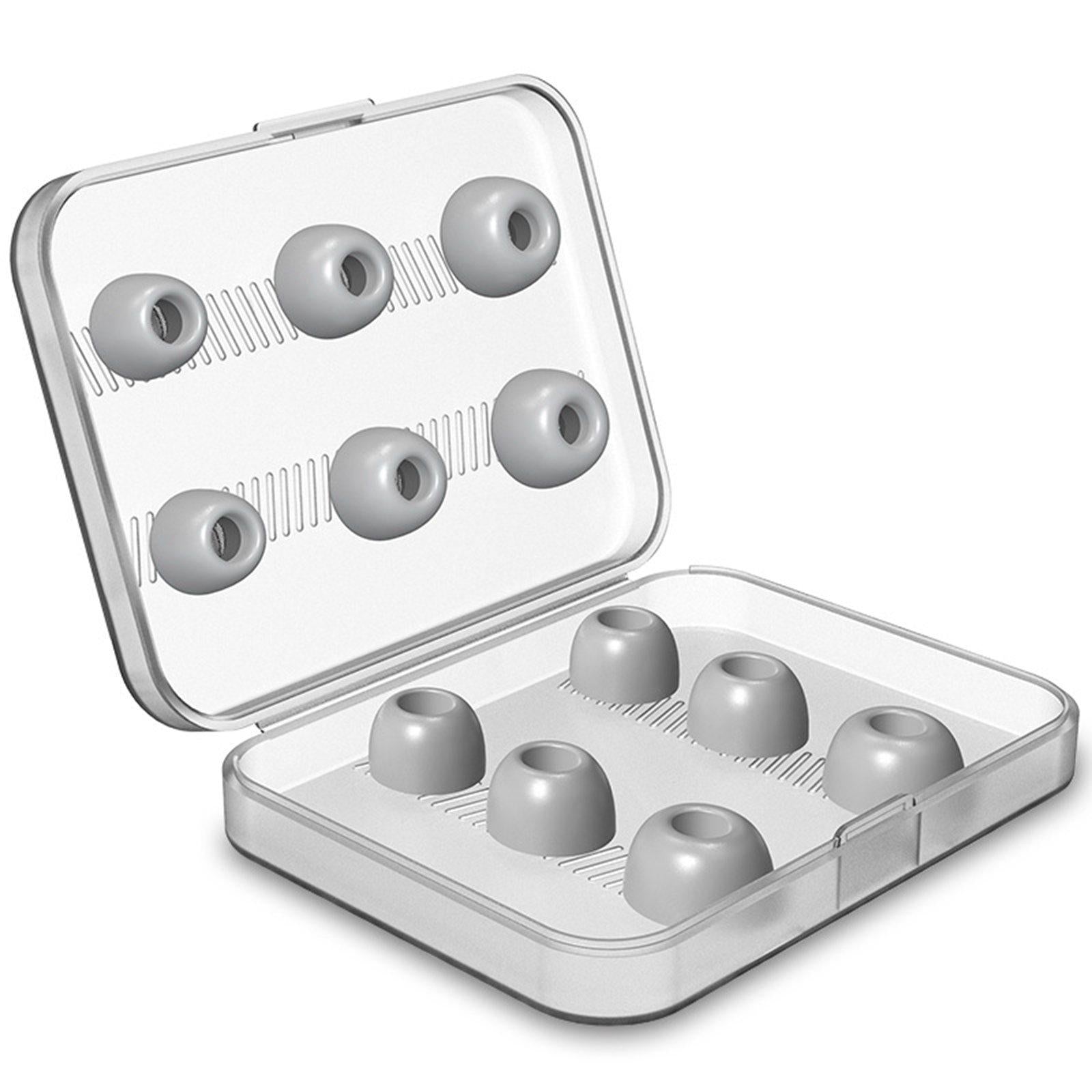 12Pcs Earbuds Ear Tips with Storage Box for Apple AirPods Pro 3 gray