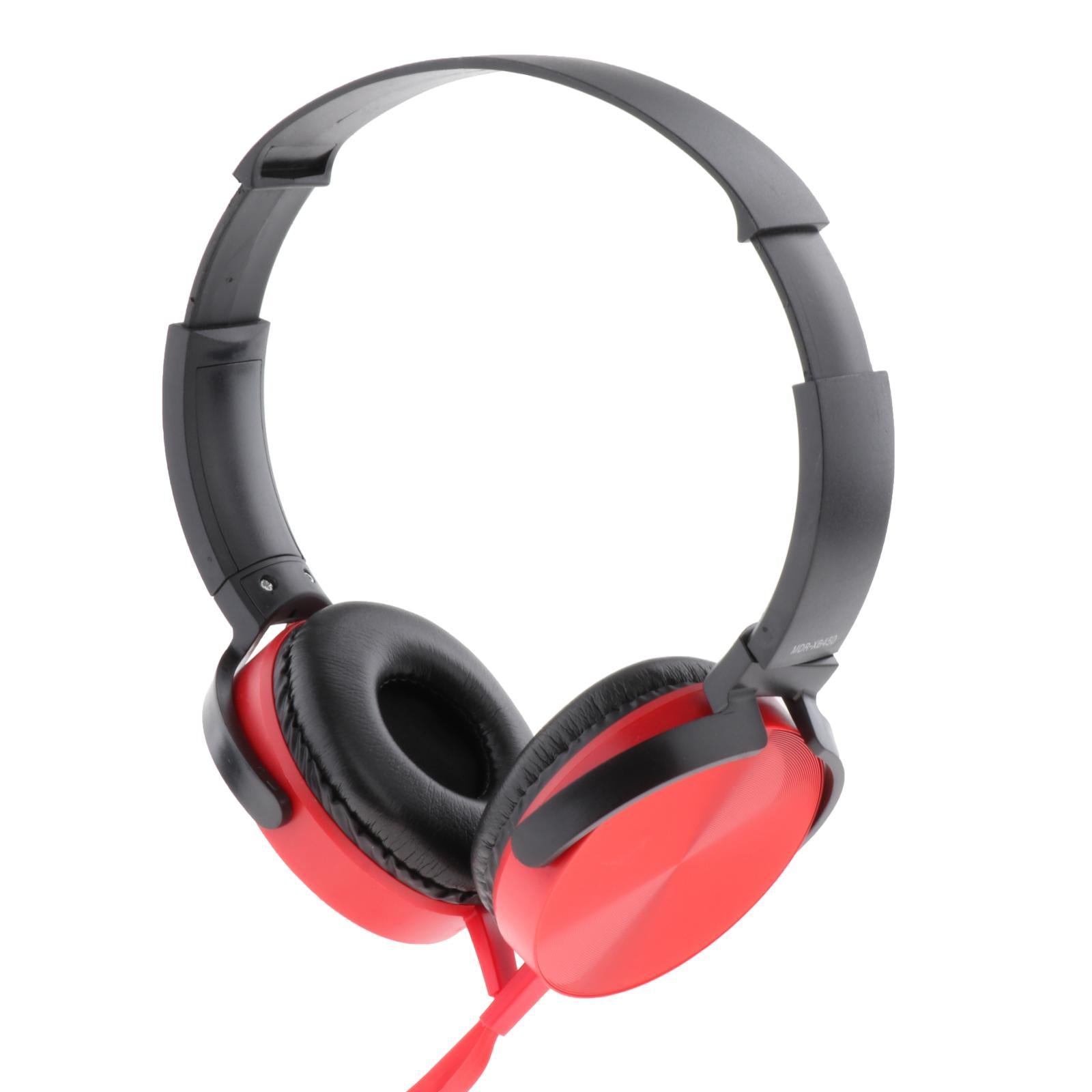 XB450 Wired Headset Over Ear for Tablet Computer Laptop Notebook red