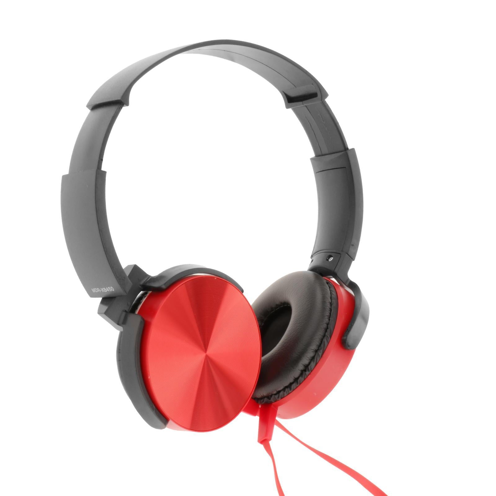 XB450 Wired Headset Over Ear for Tablet Computer Laptop Notebook red