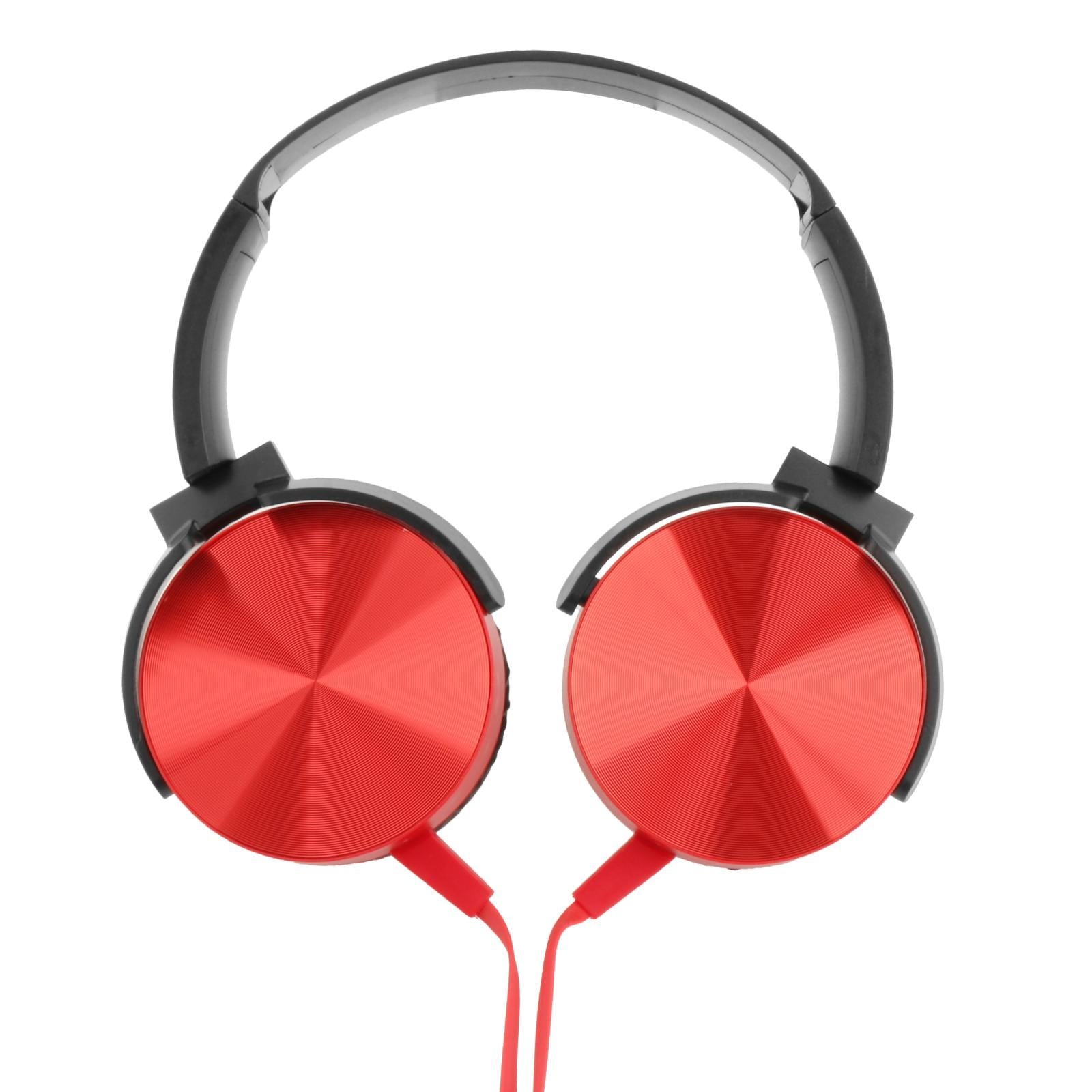 XB450 Wired Headset Over Ear for Tablet Computer Laptop Notebook red