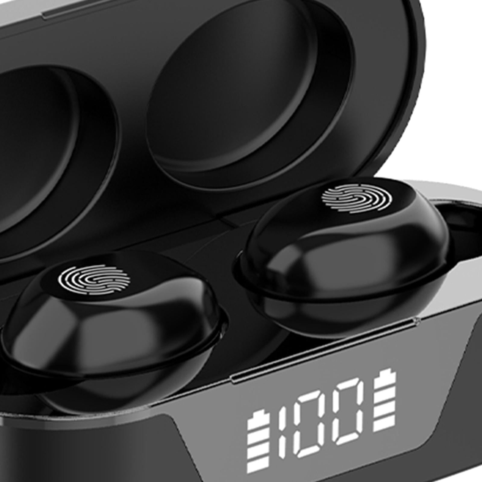 Wireless Earbuds Auto Pairing Hands-Free Call TWS Touch Control Sports Black