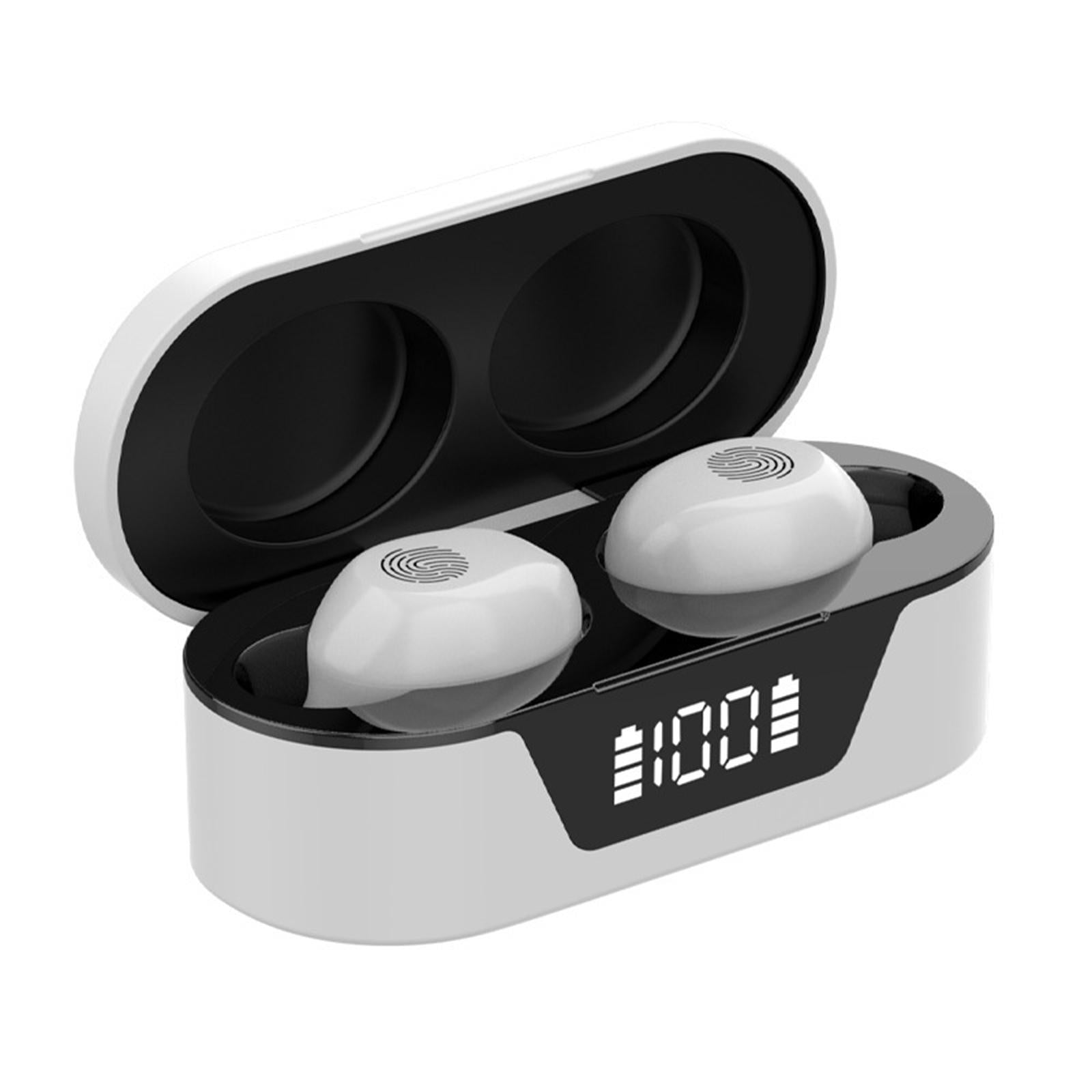 Wireless Earbuds Auto Pairing Hands-Free Call TWS Touch Control Sports White