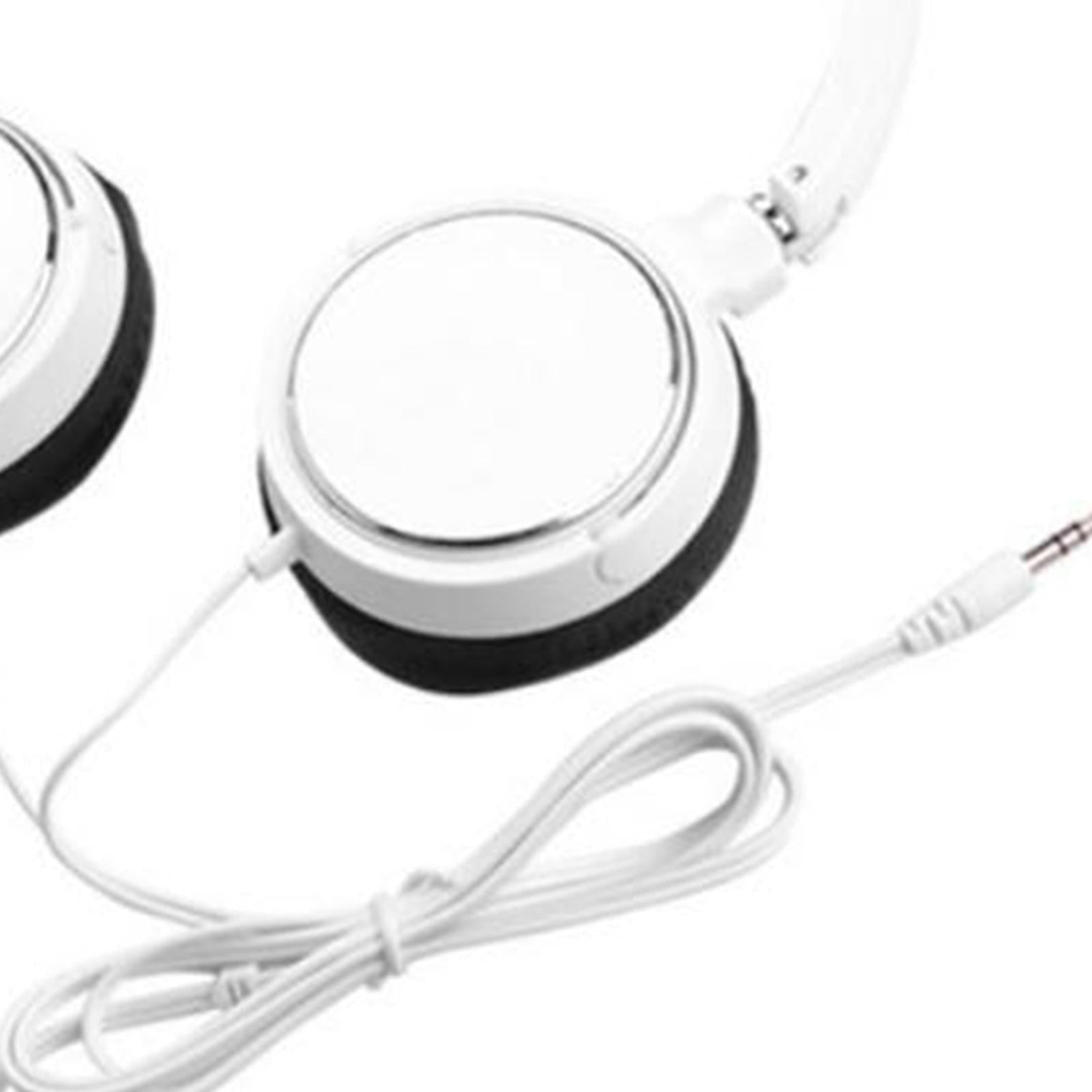 Headphones 3.5mm Audio Cable Lightweight for Cellphones Online Course White