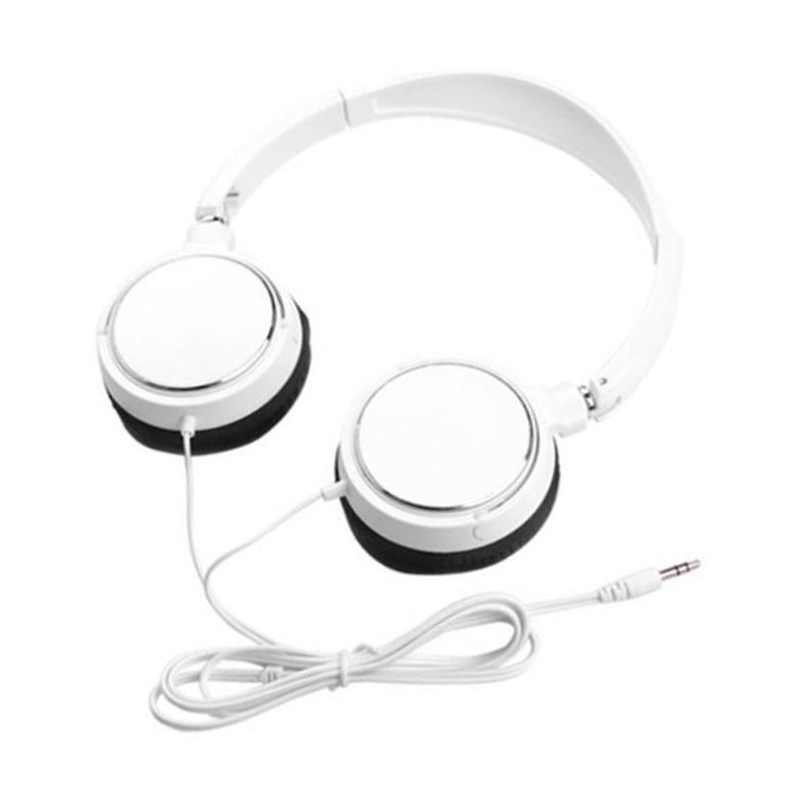 Headphones 3.5mm Audio Cable Lightweight for Cellphones Online Course White